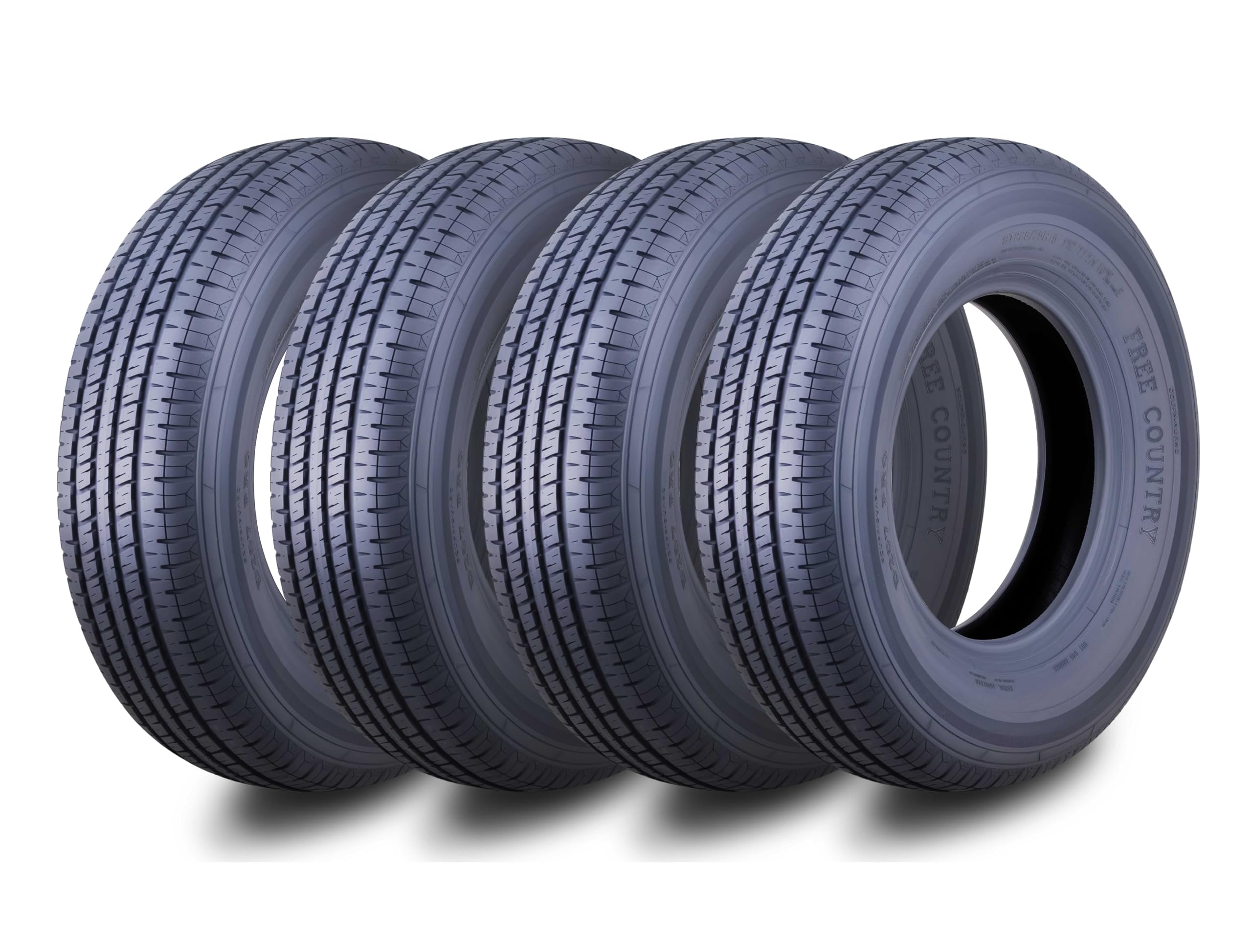 Set 4 Premium Trailer Tires ST225/75R15 10PR Load Range E Radial w/Scuff Guard