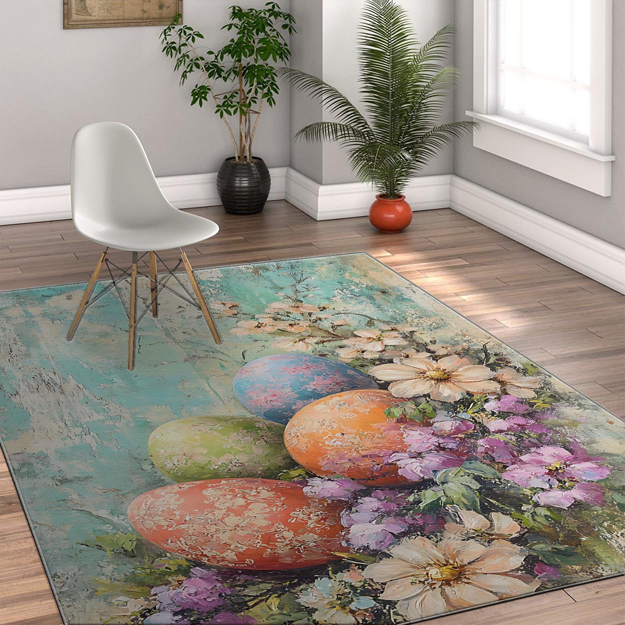 Tapis floraux style impressionniste art peinture à l'huile 80x150