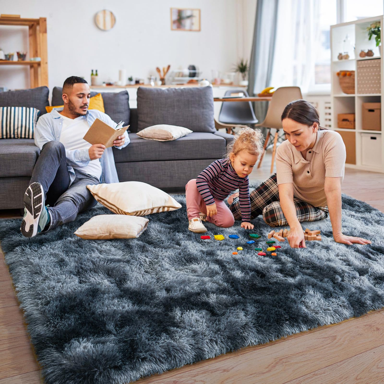 KING DARE Flauschiger Hochflor-Läufer – Superweich, Rutschfest, Cremeweiß Für Schlafzimmer & Wohnzimmer