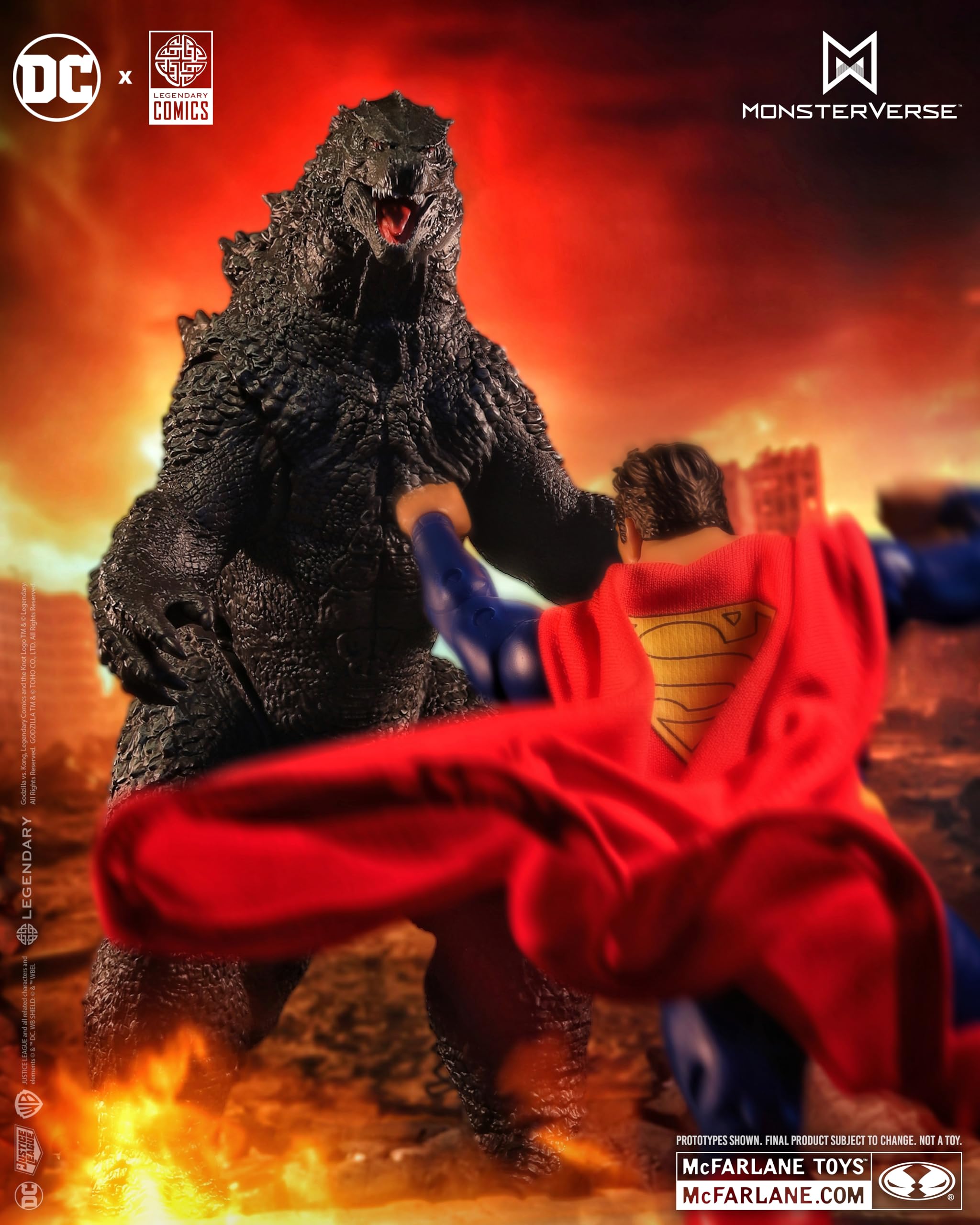McFarlane DC Justice League Monsterverse DC Multiverse Actionfiguren 2er-Pack Superman Vs. Godzilla 30 cm | DC Multiverse Justice League vs. Godzilla vs. Kong Actionfigur, 17,8 cm, 2er-Pack – Superman vs. Godzilla