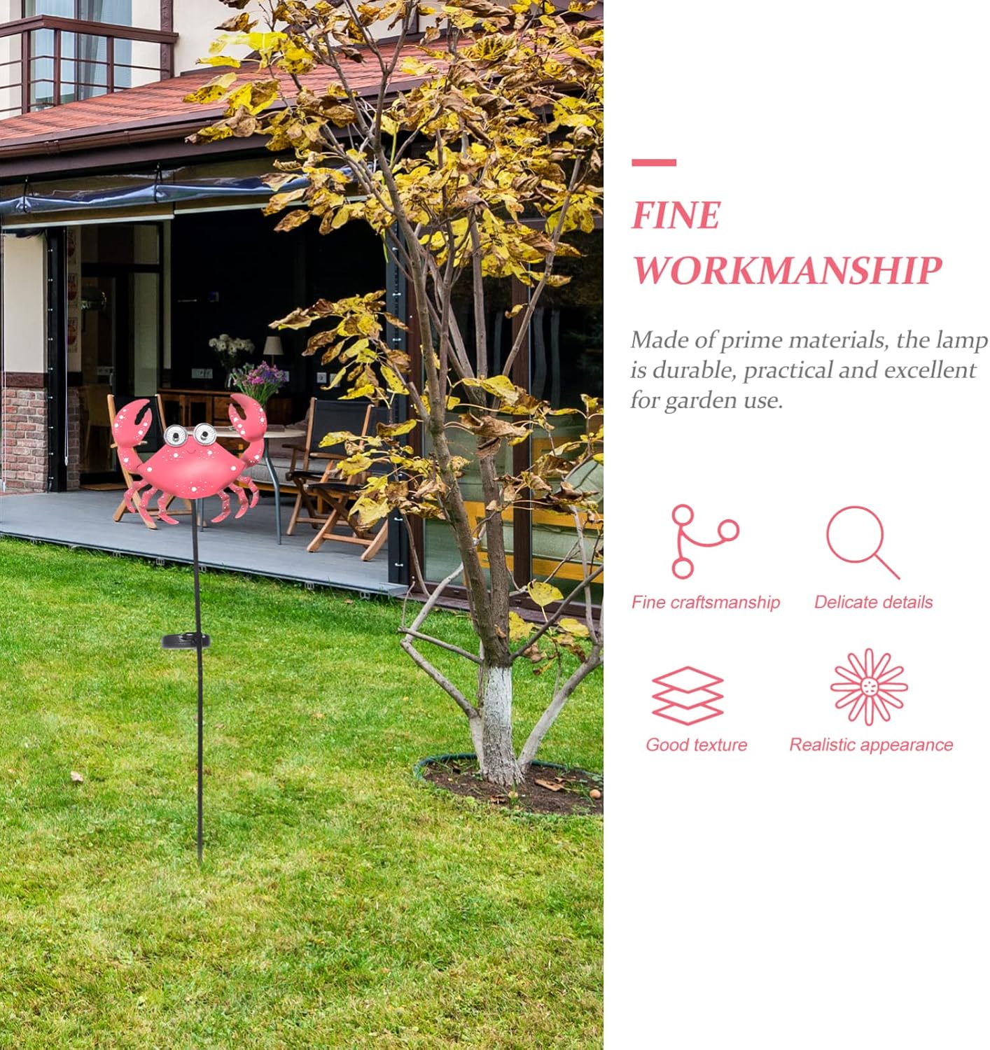 Yardwe Outdoor Decor Solar Powered Lights Crab Solar Lawn Light Garden Lamp Outdoor Garden Stake Light for Landscape Outdoor Decorative Lights Solar Outdoor