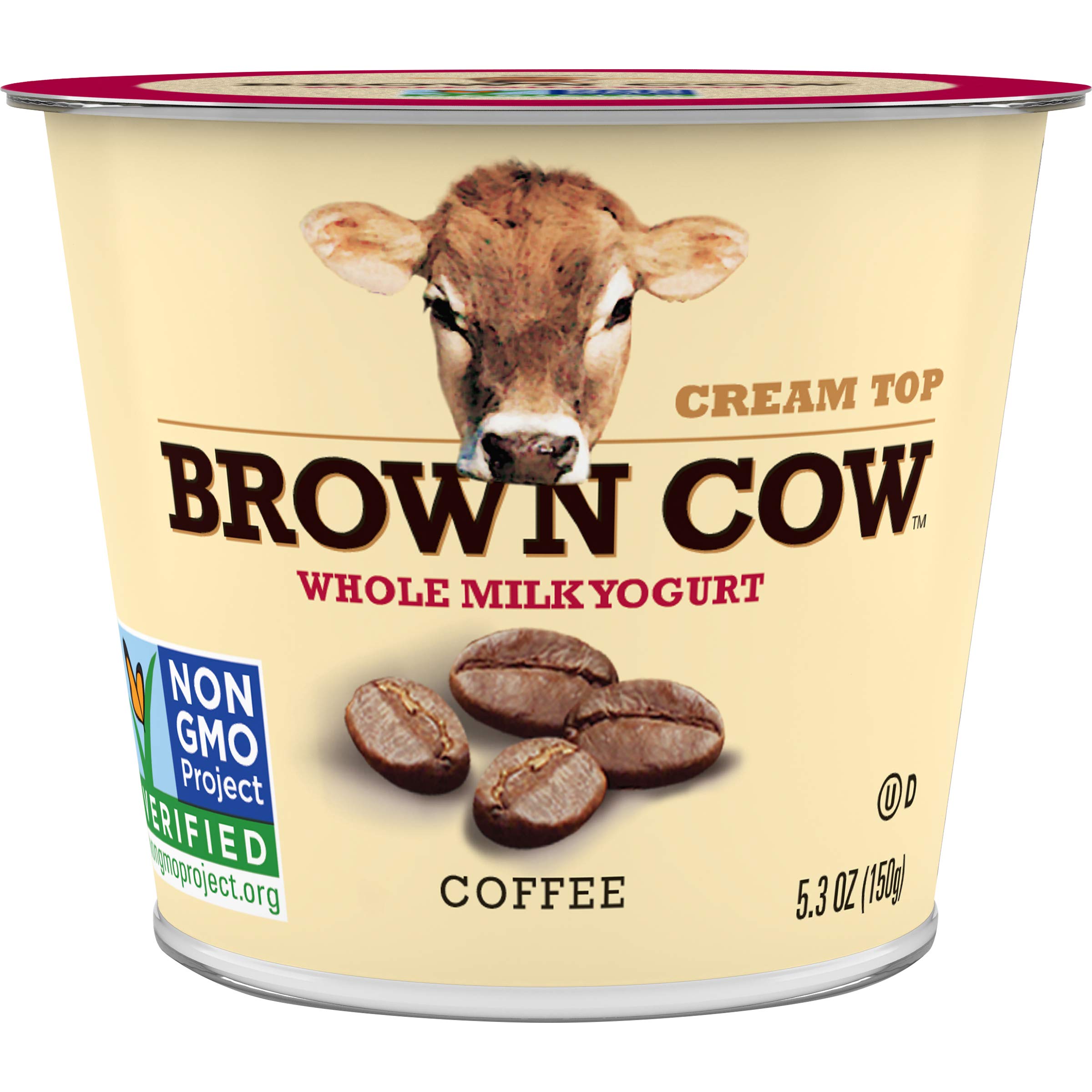 Brown Cow Cream Top Coffee Whole Milk Yogurt, 5.3 oz. Cup - Creamy, Delicious Yogurt