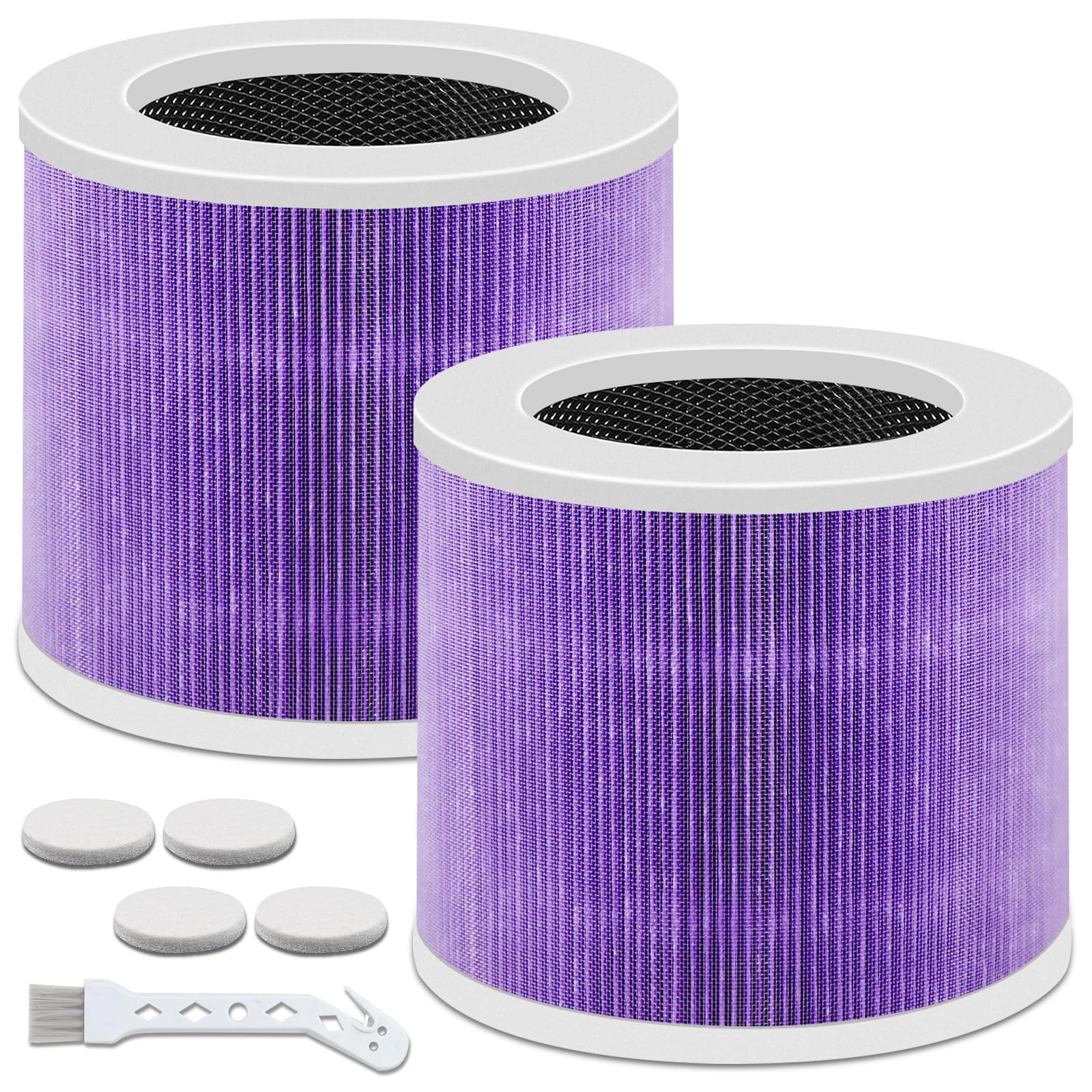 Asrhine 2 Pack HY1800 Replacement Filter Compatible with CHIVALZ/MORENTO/Loytio/AYAFATO/Honeyuan/IOIOW, 3-in-1 Filtration System H13 True Activated