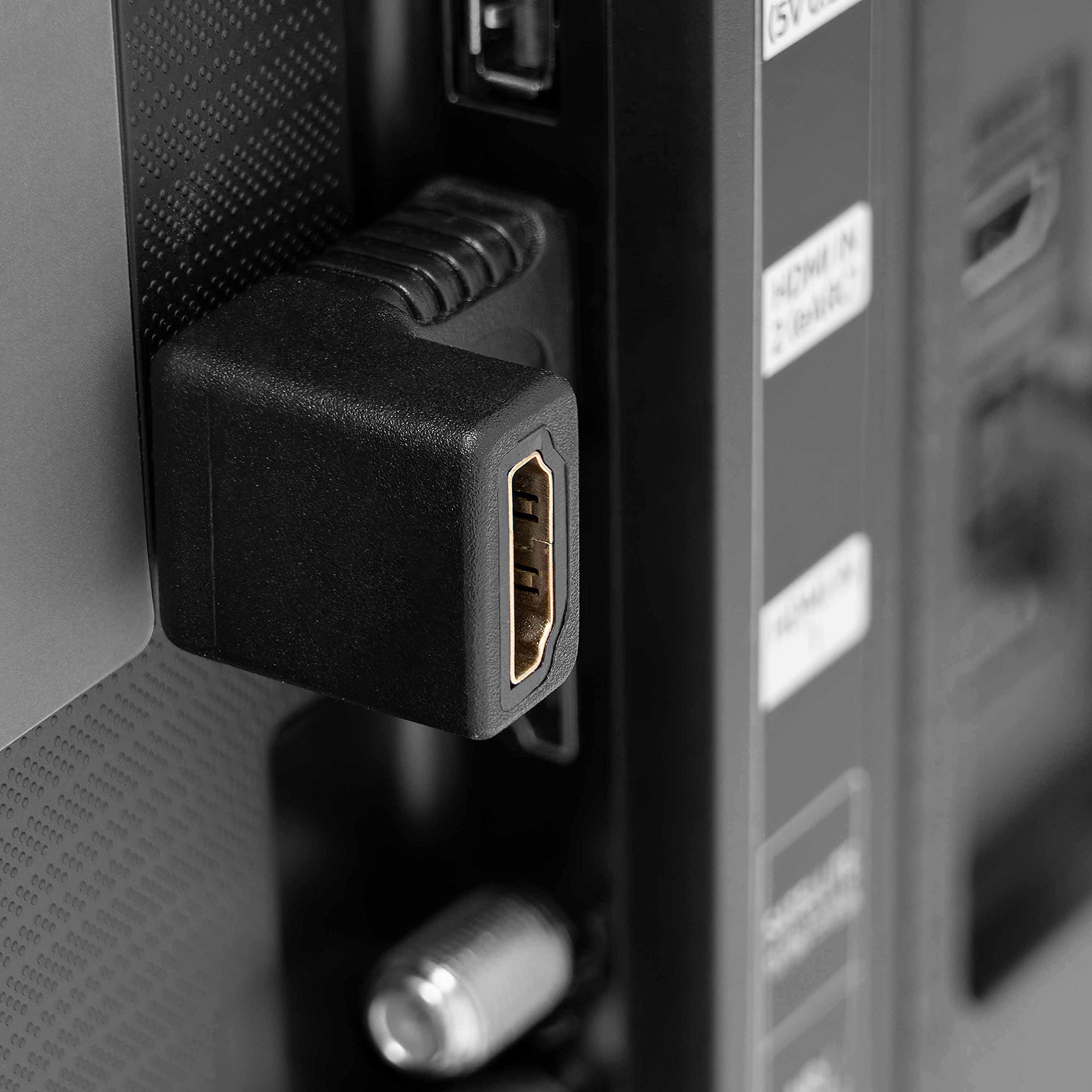 In-akustik HDMI Winkeladapter 90 Grad – Kompakt, Vergoldete Kontakte, Löst Installationsprobleme