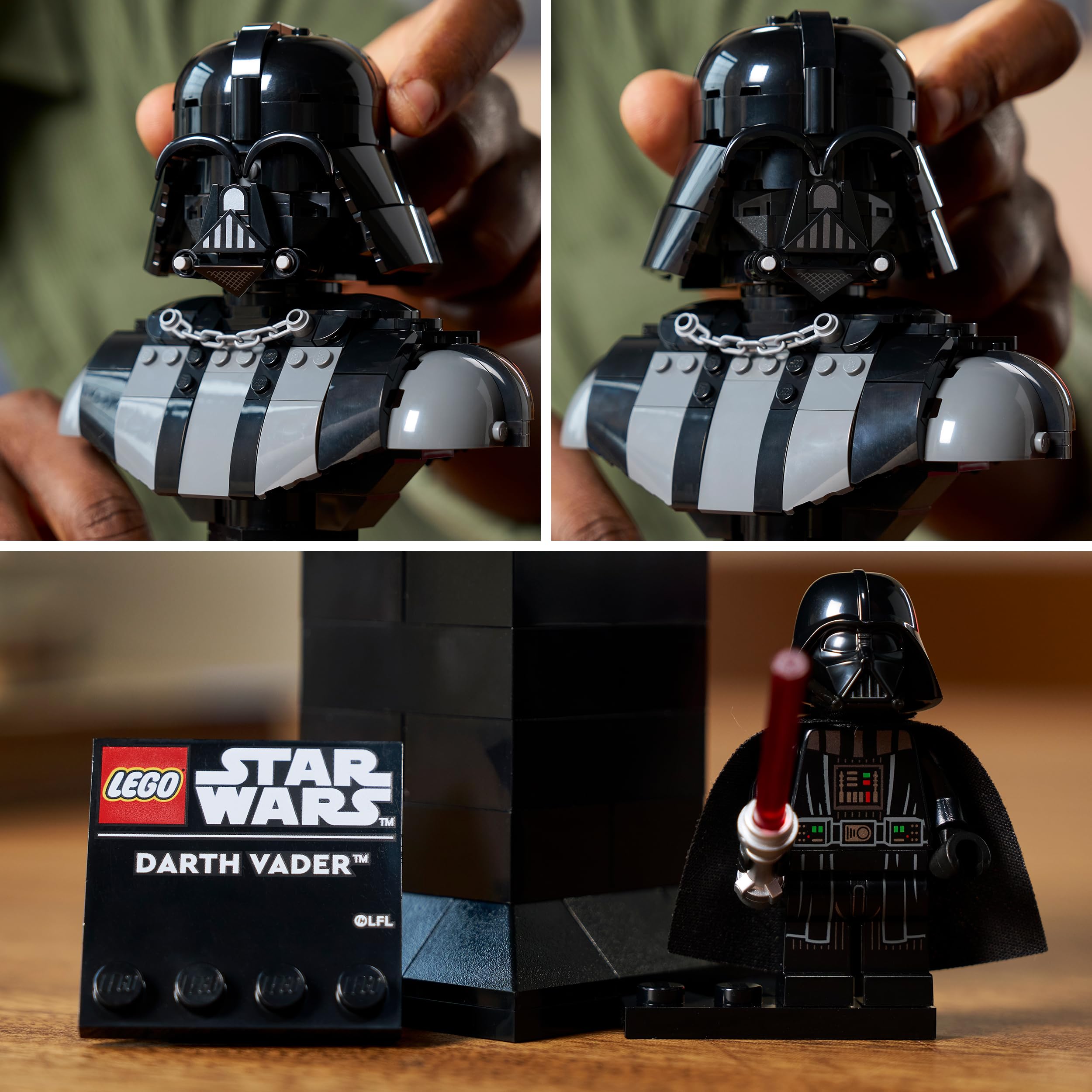 LEGO Star Wars 75439 Bust of Darth Vader - Collectible Adult Model Kit with Red Lightsaber Minifigures - Bedroom Decoration - Gift for Fans of A New Hope - 4