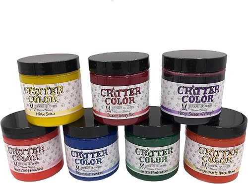 Warren London Critter Color Rainbow Bundle – Tinte temporal para piel de perro de 7 colores (7 x 4.8 onzas) por Warren London | Color de pelo de