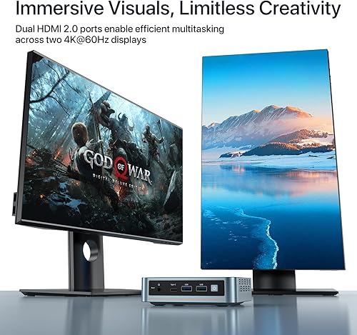 Miniatura 5 de PELADN Mini PC N95 WI-6, Intel 12 generación Alder Lake - N95 (hasta 3.4 GHz), 16 GB DDR4 3200 Mhz RAM 512 GB M.2 PCIe SSD, soporte de computadora