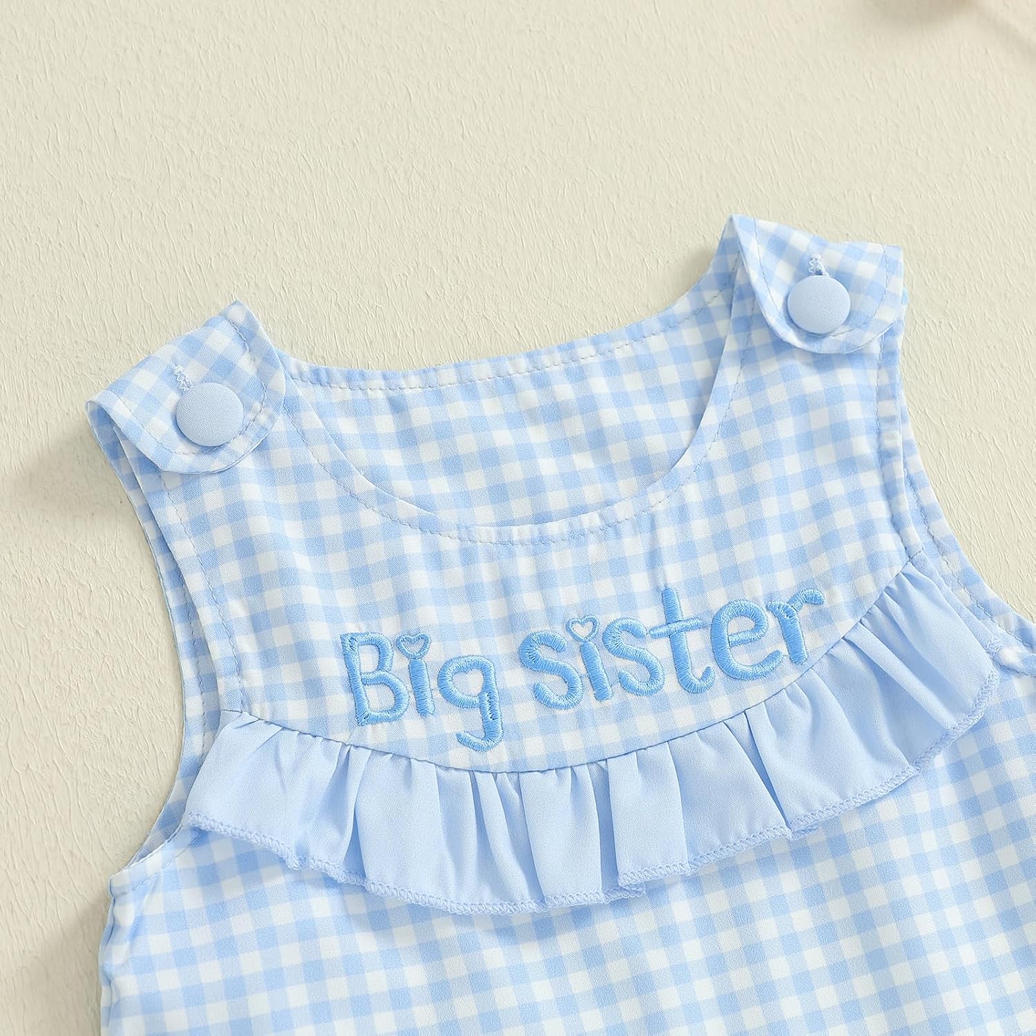 Big Sister Little Sister Matching Outfits Long Sleeve Ruffle Romper Sleeveless Overalls Dress Newborn Spring Clothes