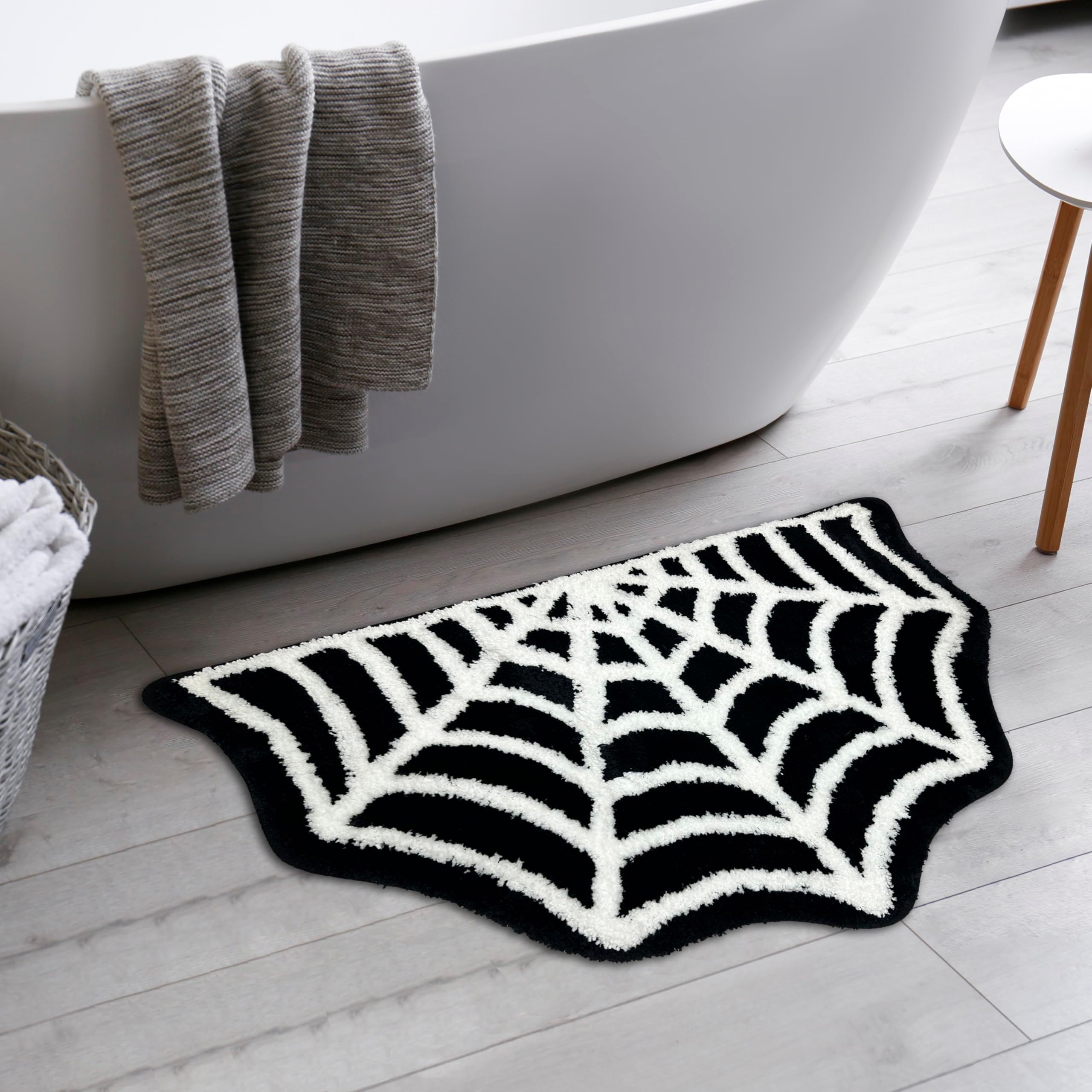 Amazon.com: Spider Web Bath Mat - Halloween Rug Bathroom Decor Gothic ...