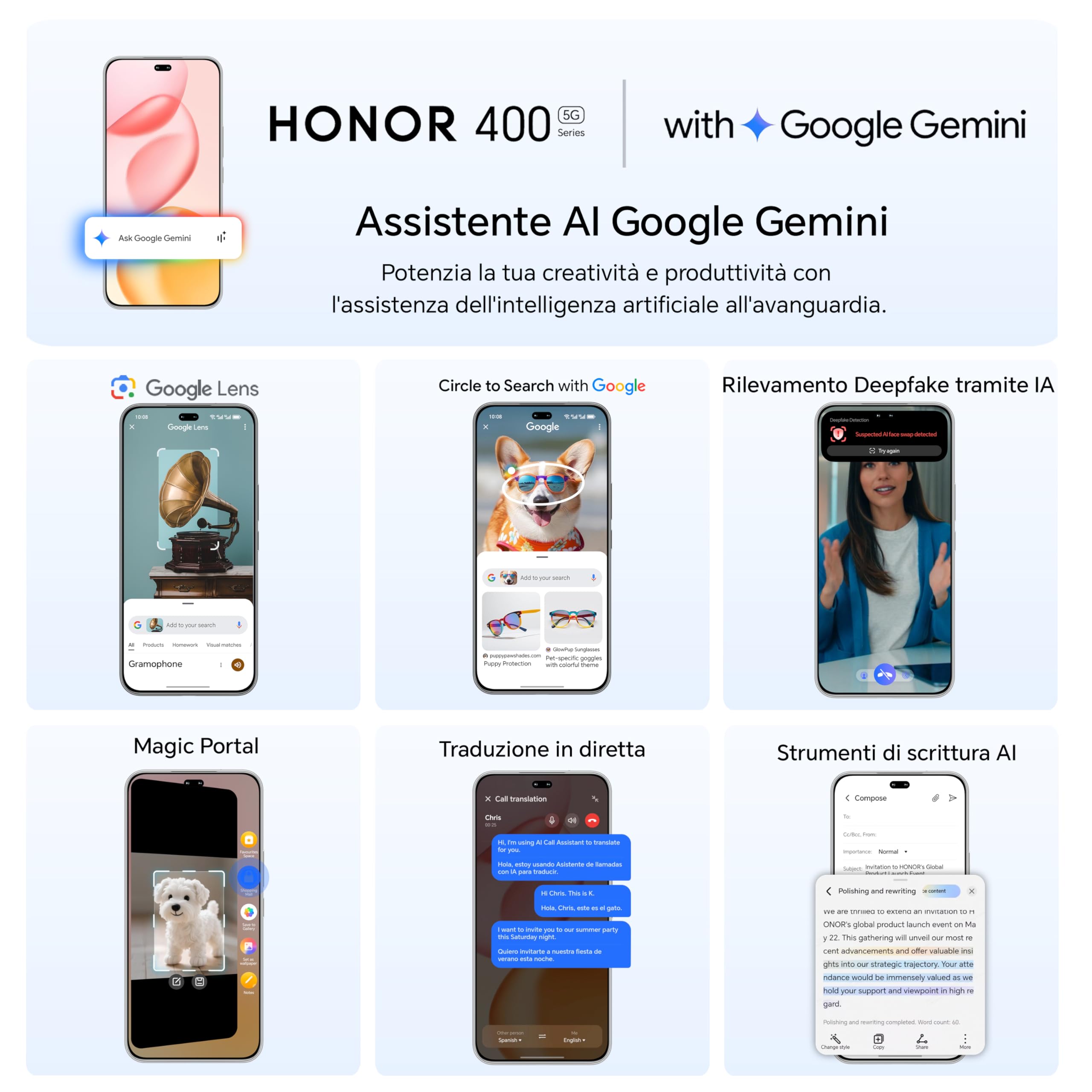 HONOR 400 Pro Smartphone 5G 12GB RAM 512GB ROM, Dual SIM NFC, AMOLED da 6.7 pollici display Eye Comfort con Snapdragon 8 Gen 3, 200MP Ultra-clear AI Camera,5300 mAh, Midnight Black [Versione italiana]