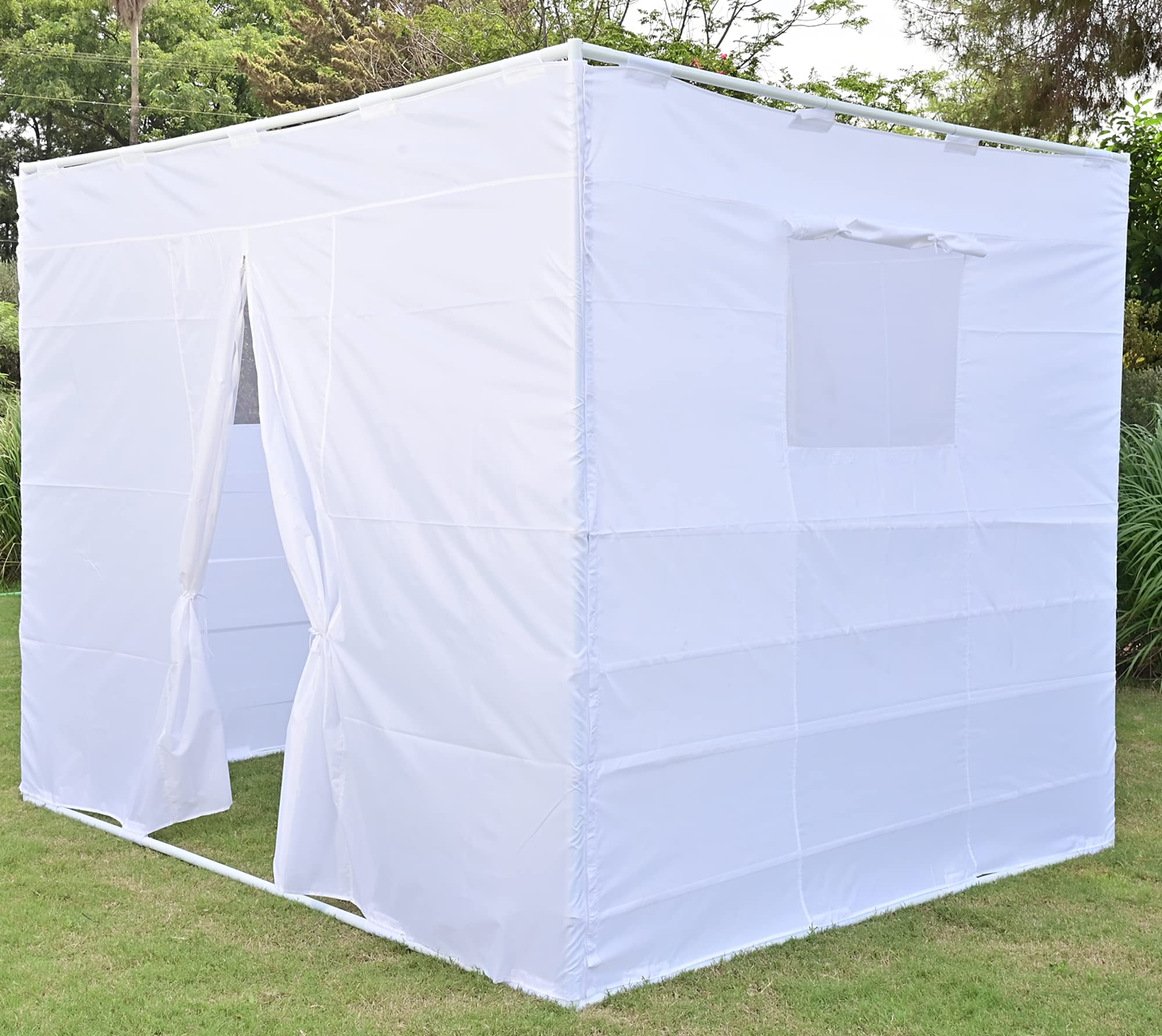 Large 8x10 Adjustable Sukkah Set with Sidewalls Adjustable up to 14 Sizes, Kosher Certified, Easy to Assemble (Adjustable 8x10)