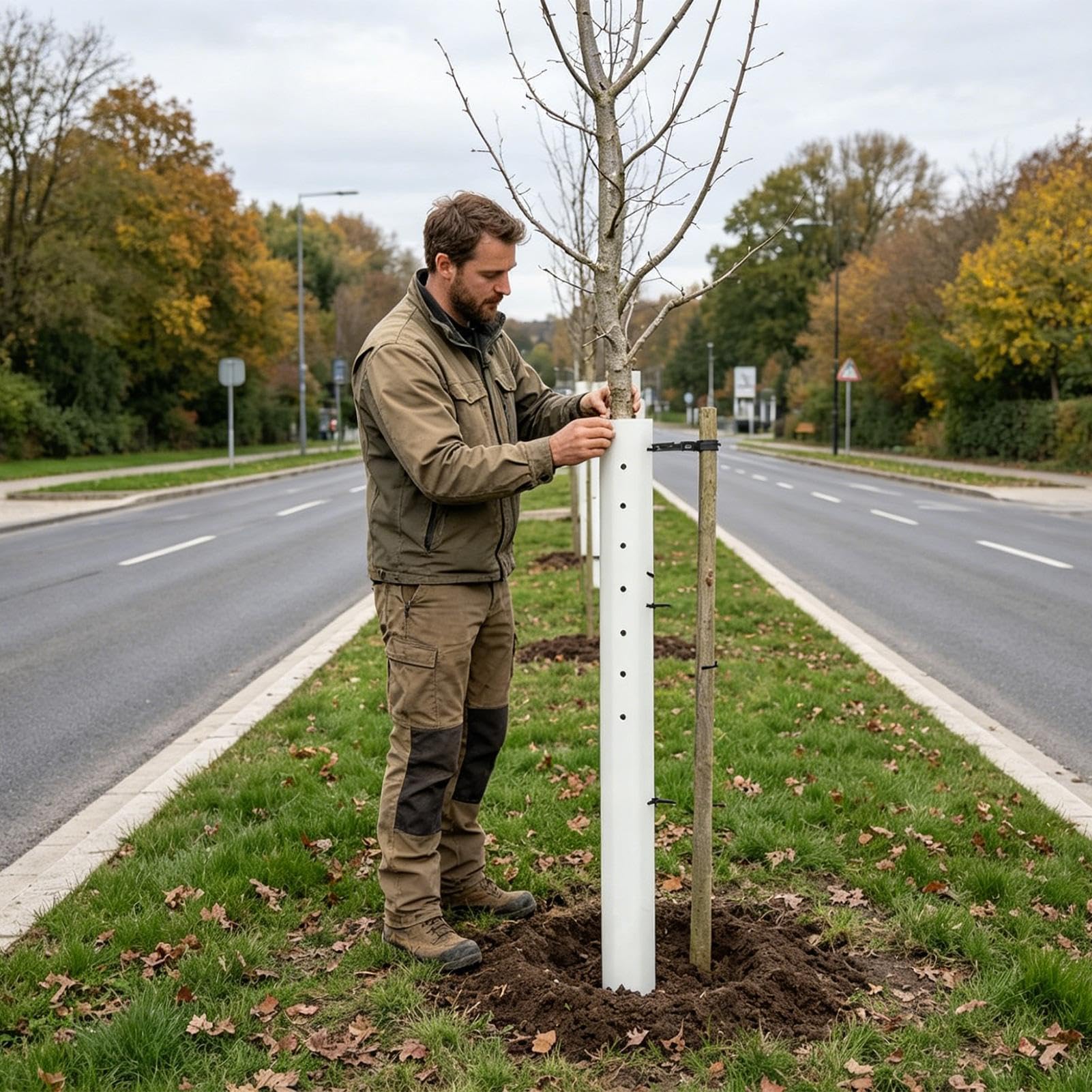 Rurki do wzrostu drzewek Odporna Na UV Szybka Instalacja | Osłona zabezpieczająca pień drzewa Do Sadzonek Pędowych Ogród Zewnętrzny Podwórko Tylne Podwórko Szklarnia Krzewy