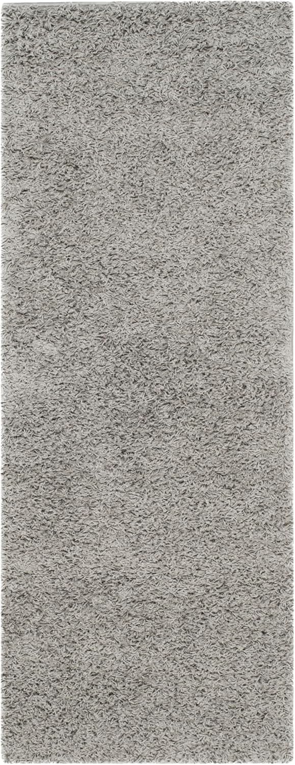 SAFAVIEH Athens Shag Collection Runner Rug - 2'3" x 6', Light Grey, Non-Shedding & Easy to Clean, Ideal for Ideal for Living Room, Hallway, Foyer, Bedroom (SGA119F)