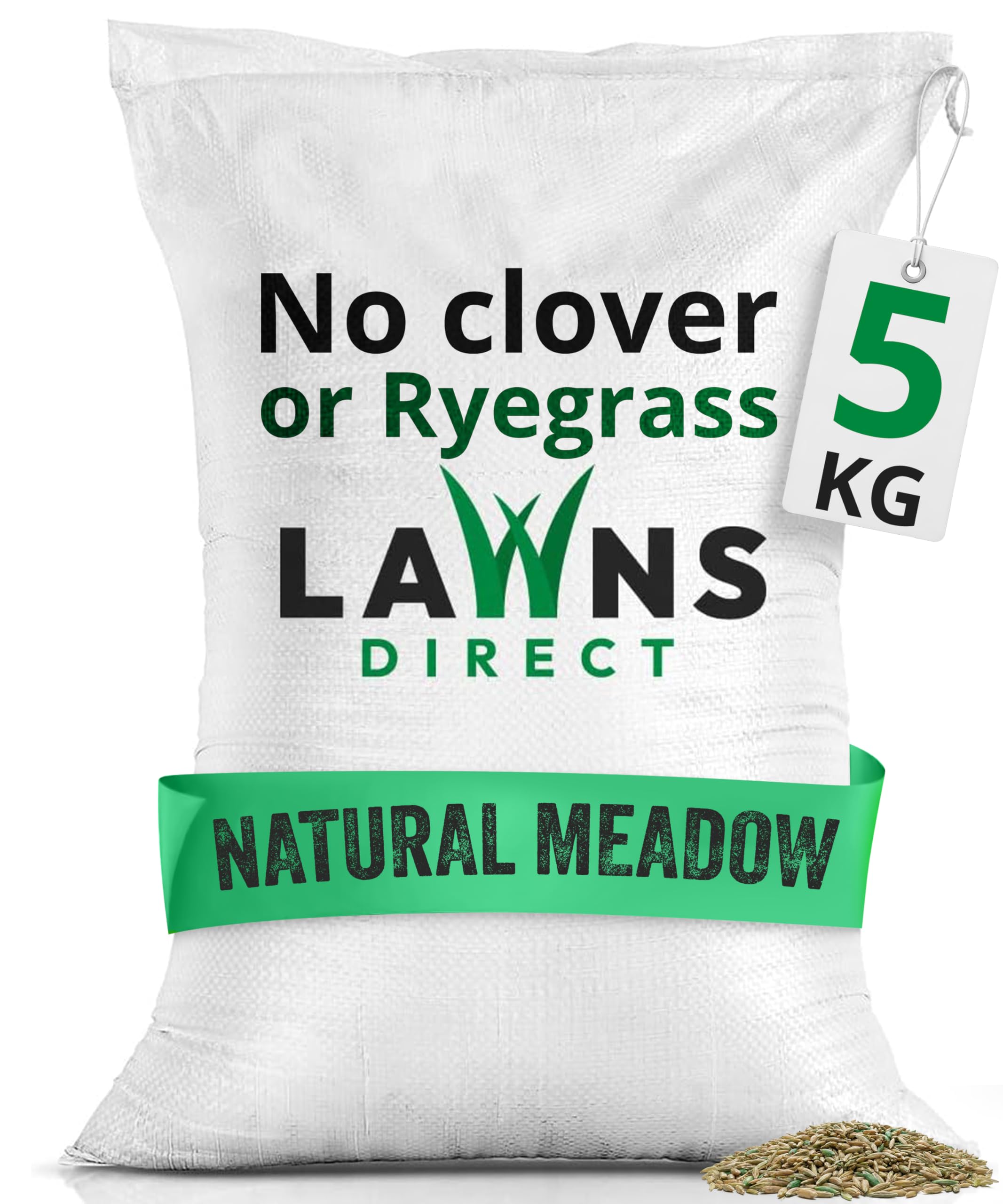 Lawns Direct™ EquiGrass™ Professional Horse and Pony Natural Meadow Grass Seed Mix (Without Clover or Ryegrass) (5kg) Covering ½ Acre — image 1