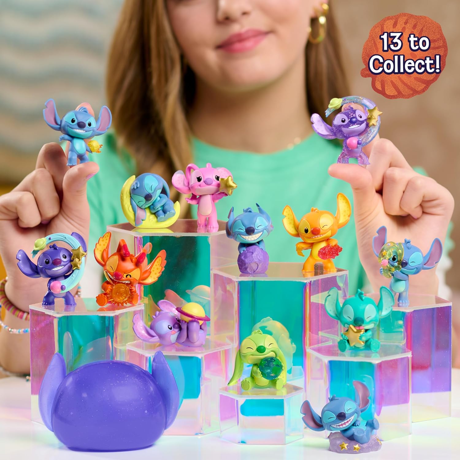 Disney Stitch Outta This World Mini Figures Capsule 2-Pack, Blind Box 2-inch Collectible Figurines, Toy for Fans, Boys, Girls, Kids, Ages 3 and Up by Just Play, Kids Toys for Ages 3 Up by Just Play