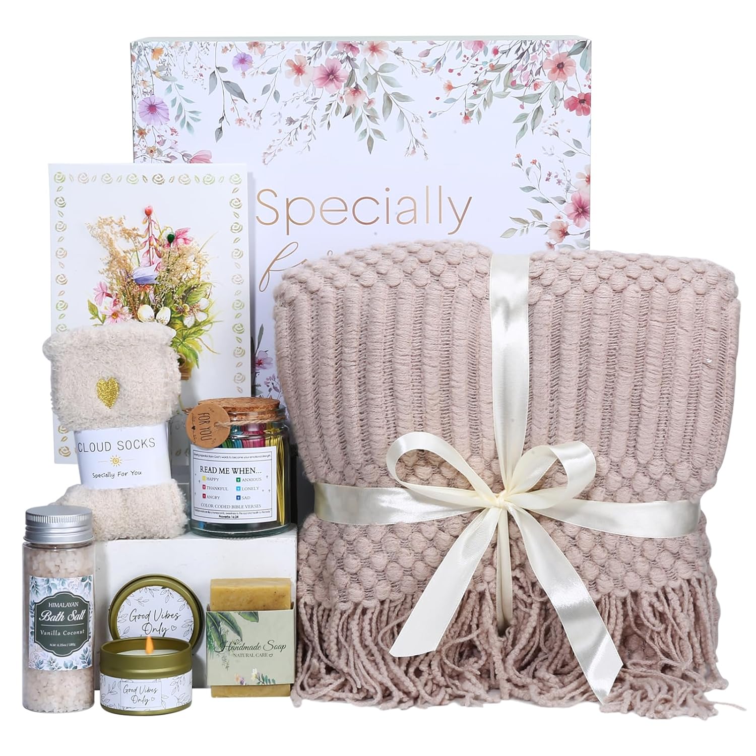 Self Care Gifts for Women & Her Get Well Soon Christian Birthday Spa Gifts Missing You Gifts Care Packages Sympathy Baskets Inspirational Mother’s Day Gifts for Mom Wife