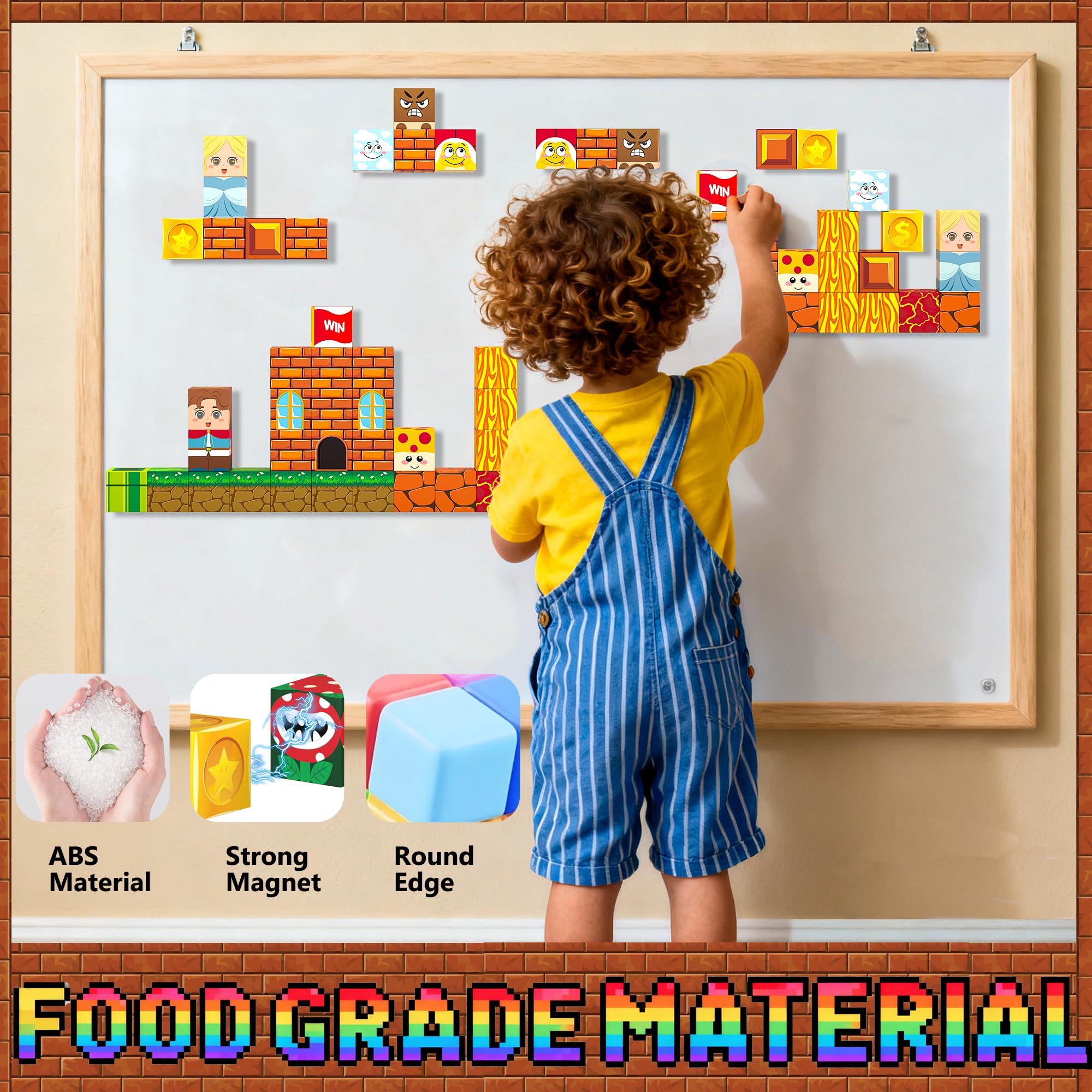 Juego de mini bloques de construcción magnéticos de viaje con funda, 45 juguetes magnéticos de viaje con caja portátil para niños, juguetes sensoriales educativos STEM, imprescindible para el aula 5
