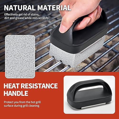 Miniatura 3 de Parrilla de piedra para parrilla de ladrillo  Bloque de limpieza de barbacoa limpiador de piedra pómez para parrilla Blackstone Accesorios Top plano