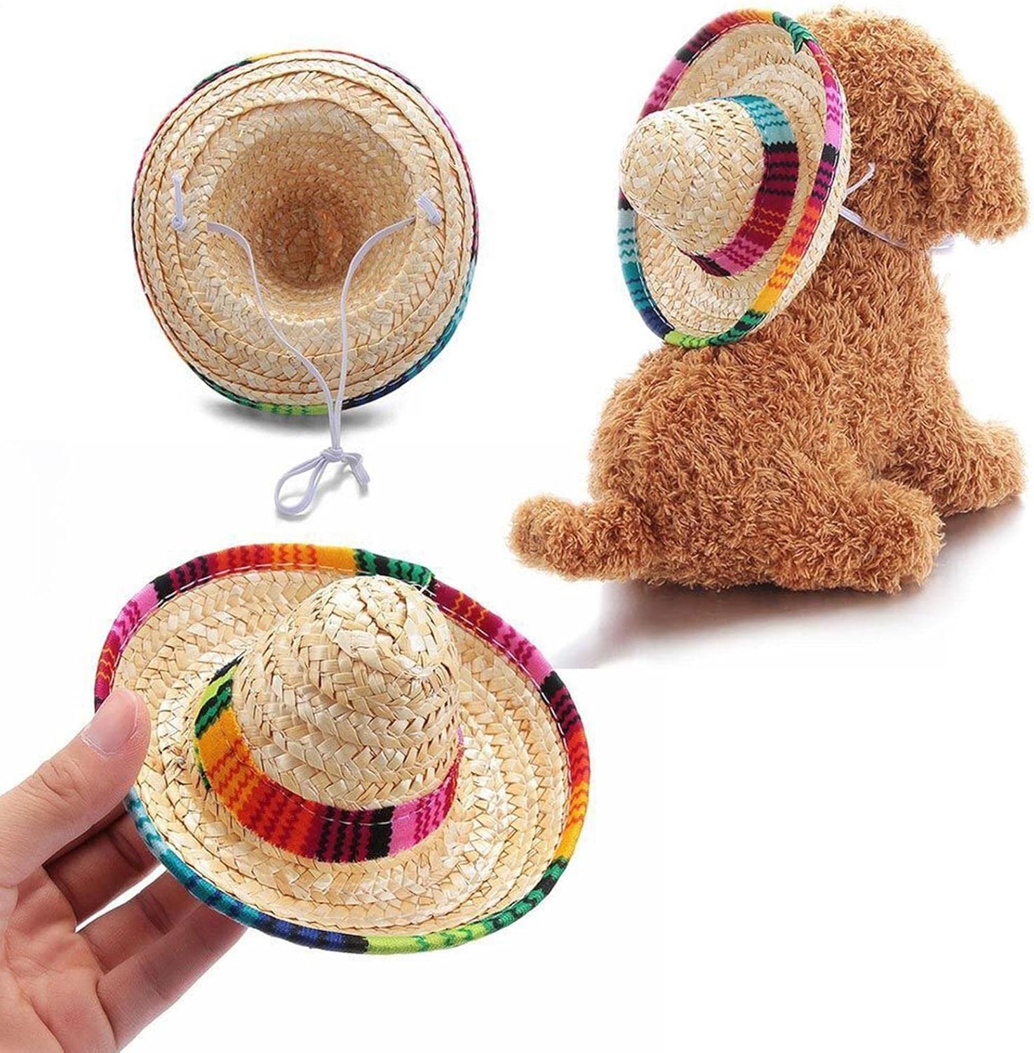 SHOUD Dog Sombrero Hat,Dog Straw Hat,Funny Dog Costume