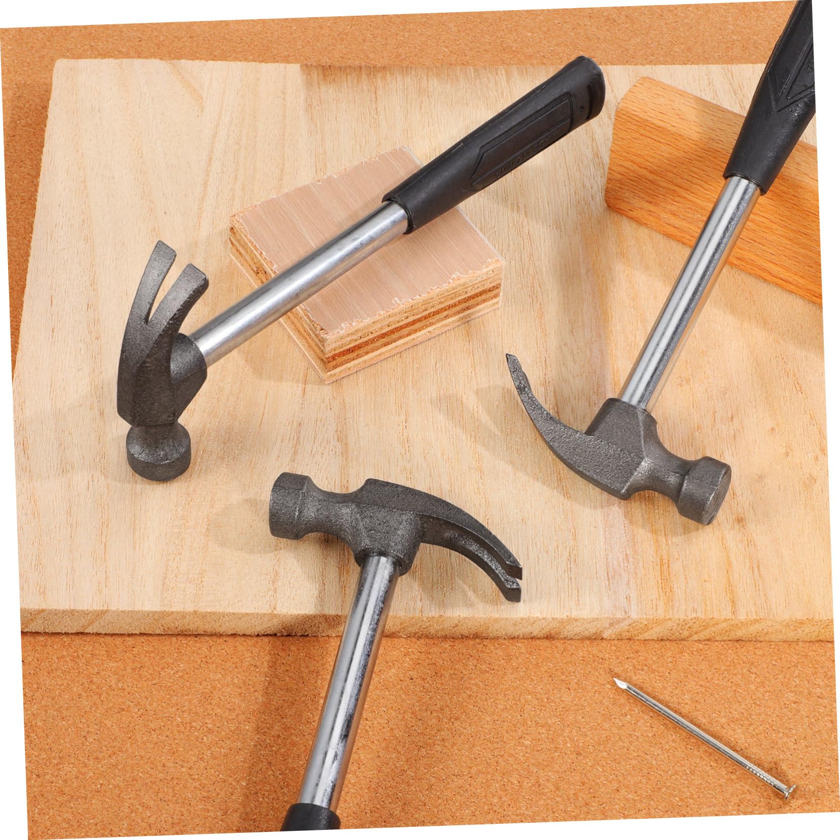 Mini Martillo de Garra de Metal Negro 5 Piezas Portátil | Herramienta Doméstica de Hierro y Plástico, Tubo de Acero, Formato Compacto para Uso