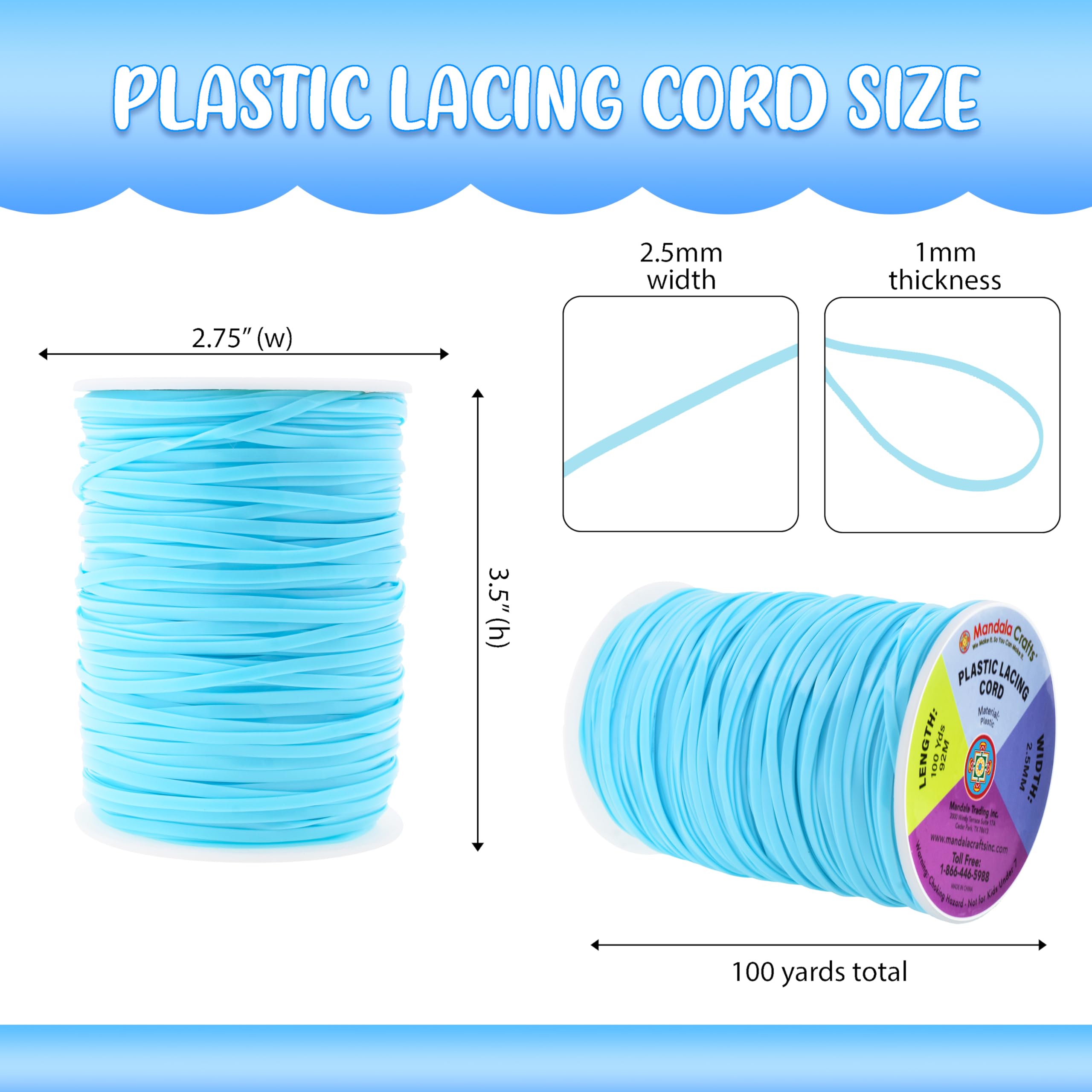 CORDON　BLUE　バカラ　未使用 Amazon.com: Mandala Crafts Sky Blue Plastic Lacing Cord – 2.5mm