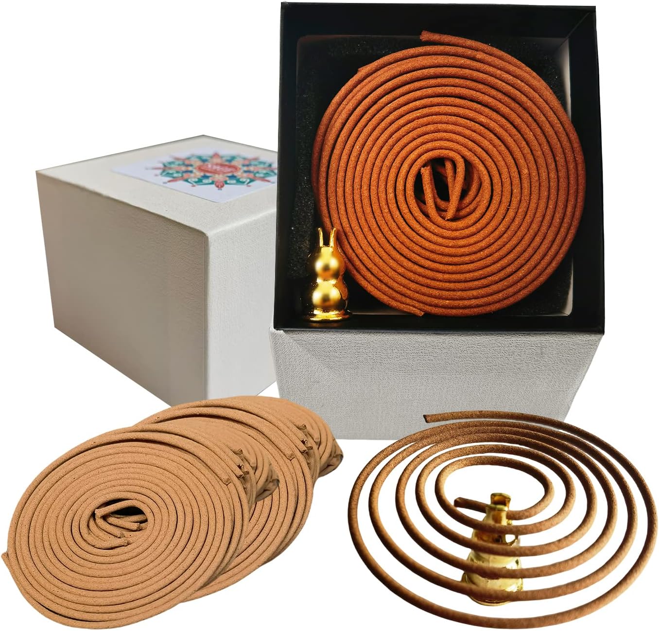 Coils Incense ，40 Incense Coil Set and Holder for