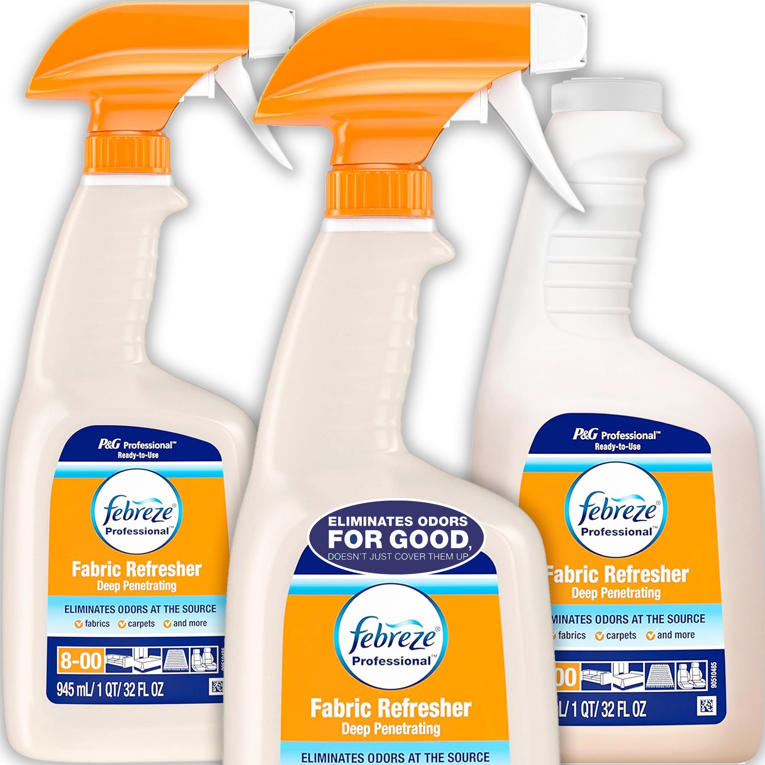 Febreze Professional Fabric Refresher Spray 3 Pack Deep Penetrating Eliminates Odors with Light Fresh Scent for All Fabrics