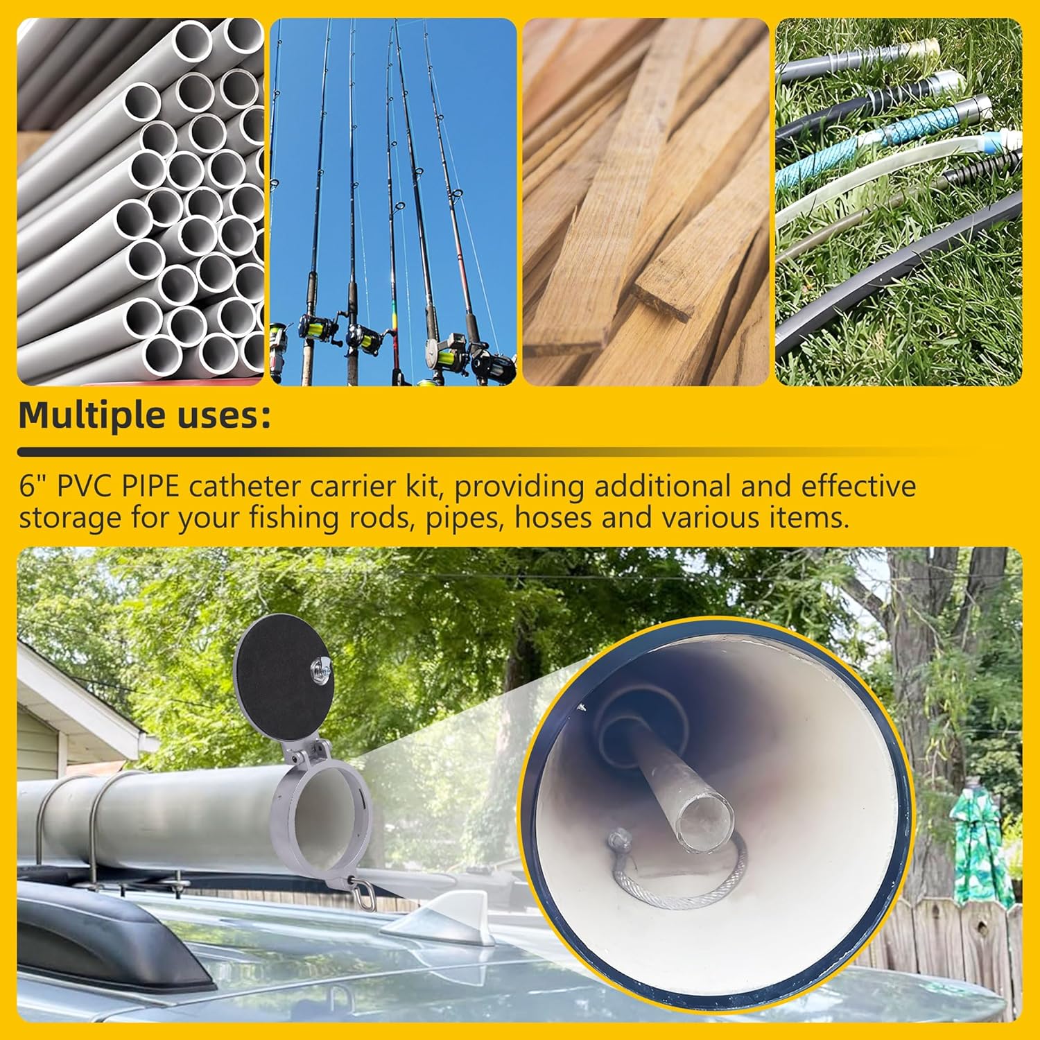 Universal 6 Inch PVC Conduit Carrier Kit, Heavy-Duty Locking Mechanism for Secure Transport & Storage, Corrosion-Resistant Silver Finish for Electrical, Data & Utility Pipe Support