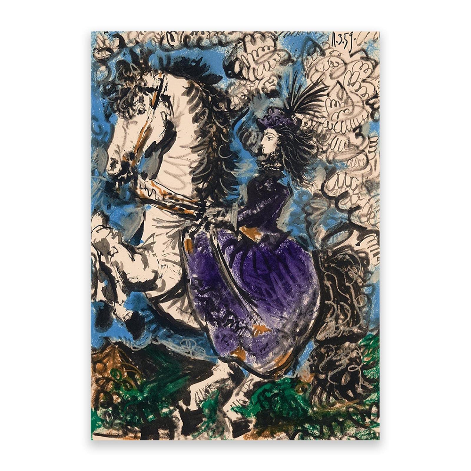 Amazon.co.jp: パブロ・ピカソ「馬上の貴婦人」キャンバスに複製。有名