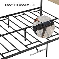 Vista 7 de Alkmaar Queen Bed Frame with Headboard No Box Spring Needed Wood Platform Bed Frame Full with Storage Mattress Foundation Easy Assembly (Queen) Black