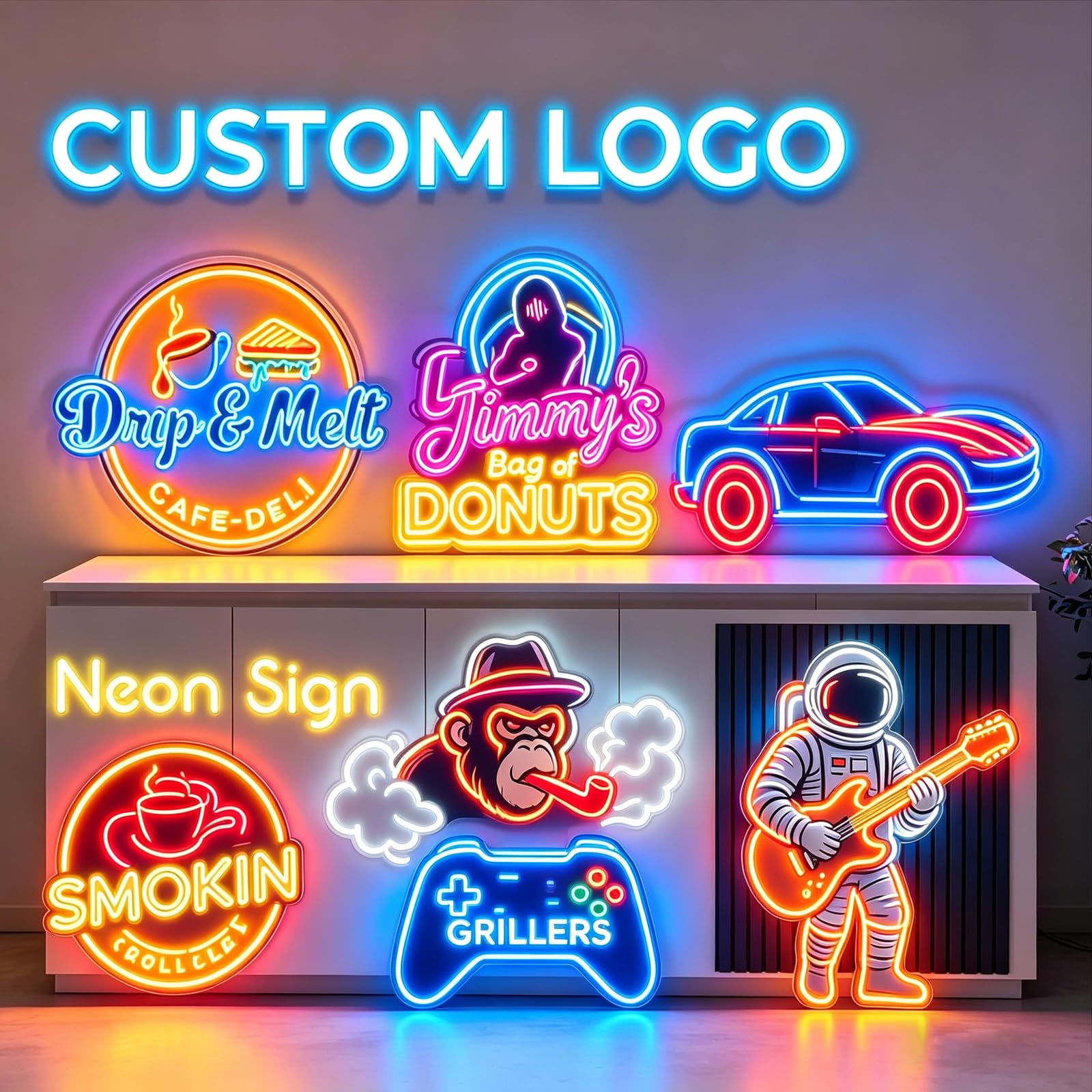 Logo Neon Schild Personalisiert UV-gedrucktes LED Leuchtschilder
