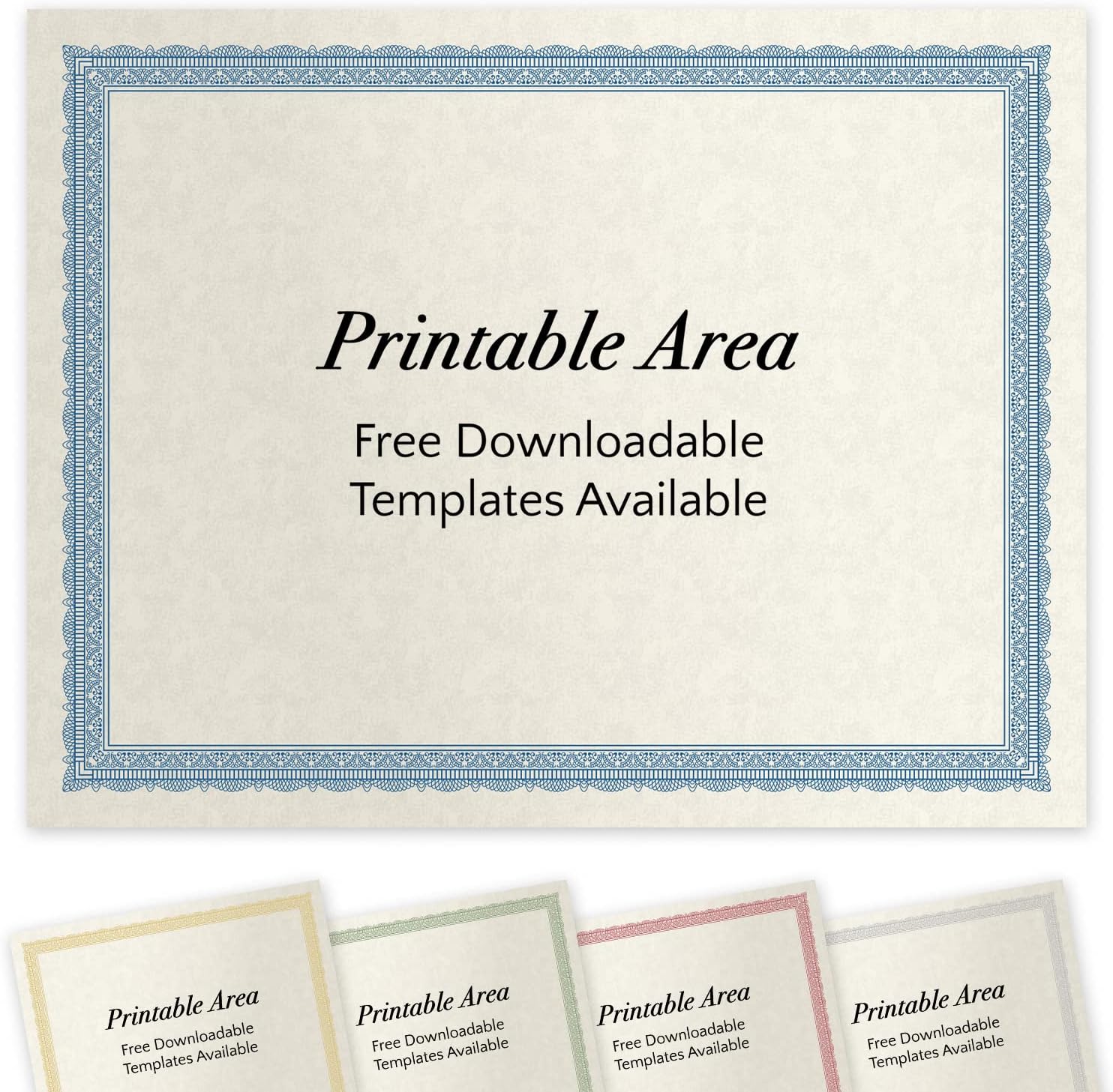 50 Count, Certificates with Pre-Printed Traditional Borders (11 x 8.5) – Navy Blue