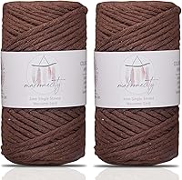 Vista 76 de Makromecity, Cordón de macramé de un solo hilo de 3 mm x 100 yardas (300 pies) Hilo de algodón azul marino de 3 mm de un solo hilo para arte