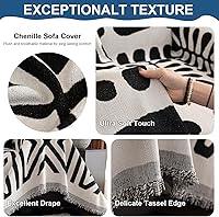 Vista 339 de VClife funda boho de sofá de felpilla para sofá seccional, funda antideslizante para sofá de 2 plazas, protector para mascotas con borlas, funda