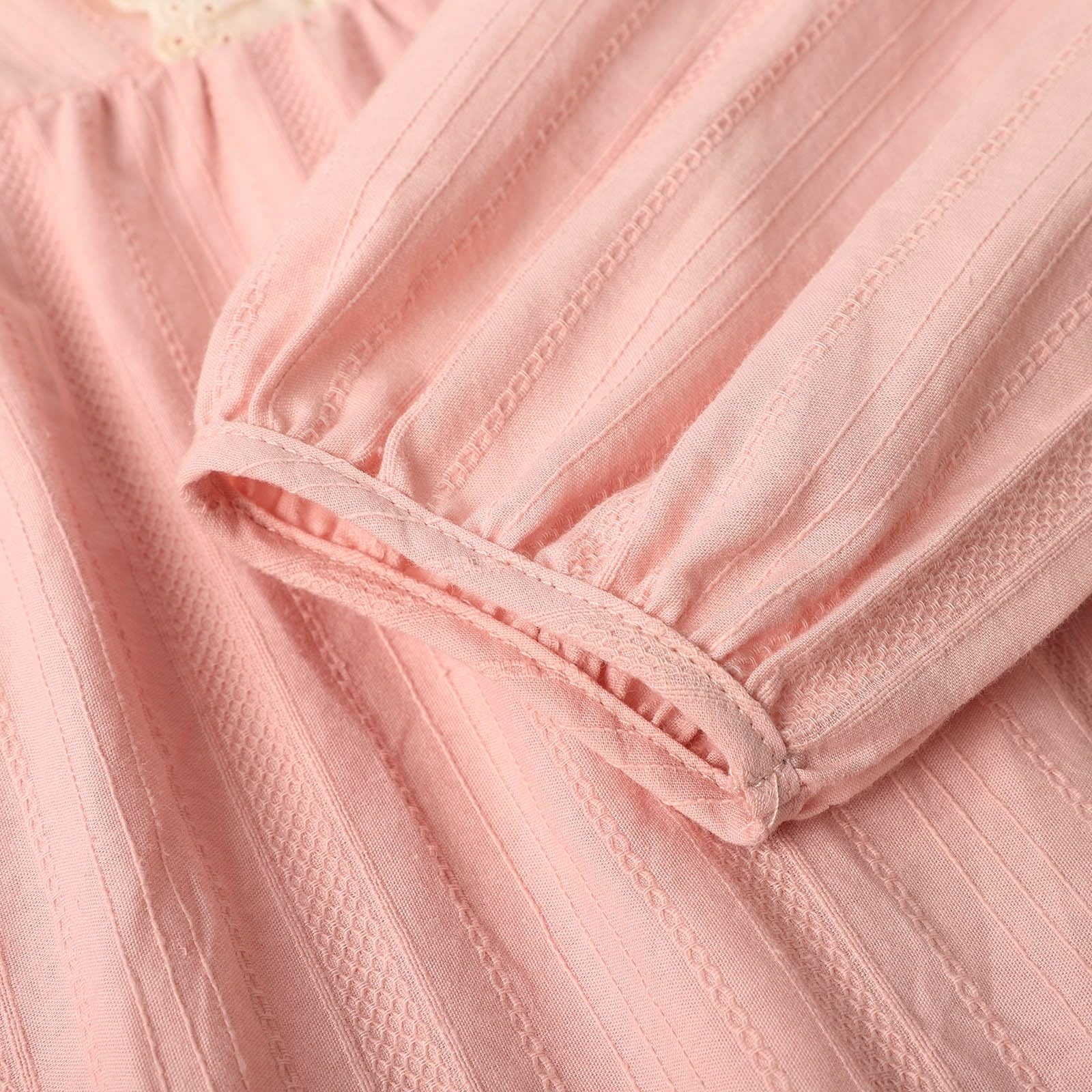 Damen Pyjama Set,Damen-Pyjama-Set Mit Langen ÄRmeln Und Jacquard-Muster ÜBergrößE Lockeres Spitzen-Homedress-Set