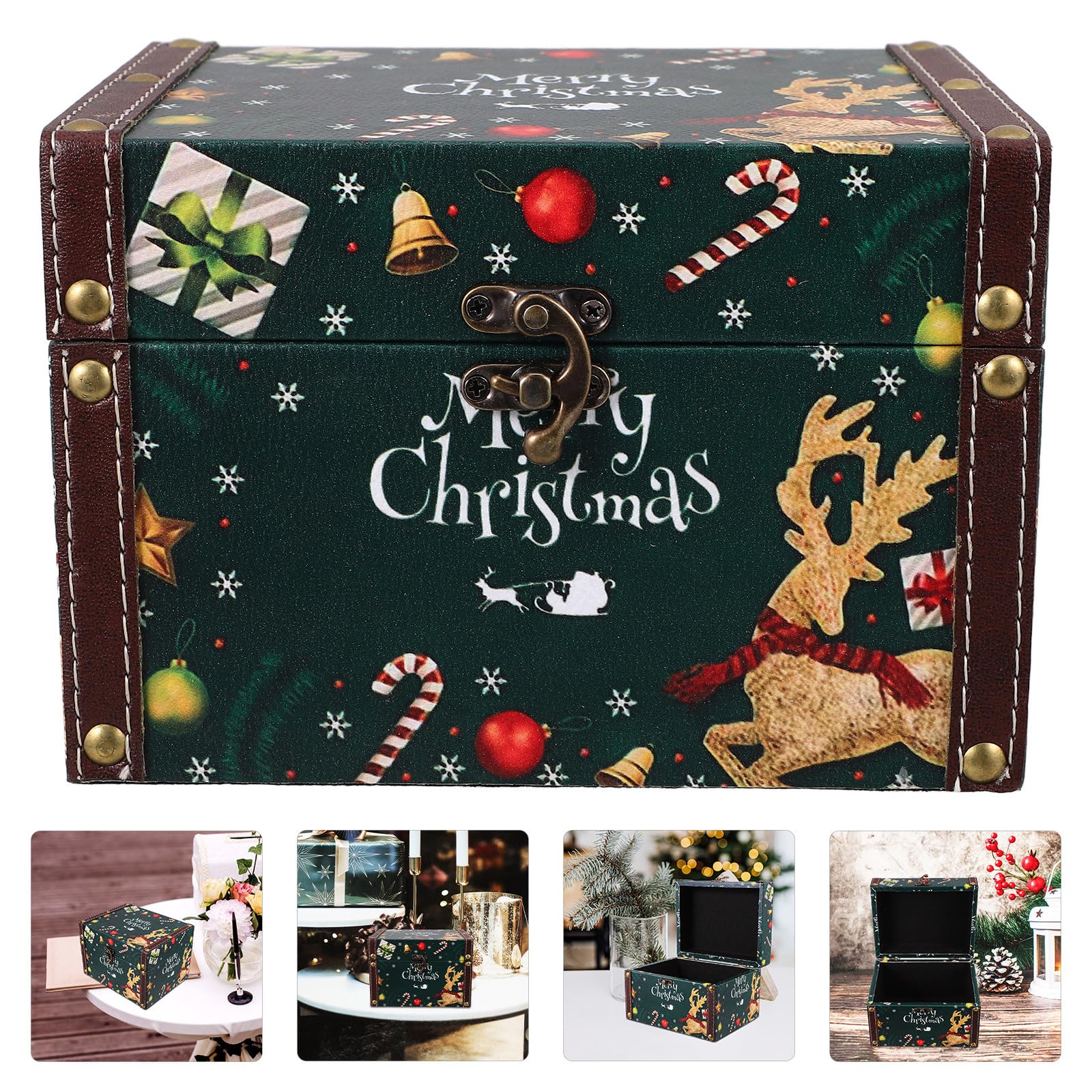 Toyvian 3 Stück Weihnachtskiste für Süßigkeiten und Schmuck, Vintage | Große Kapazität, Dekorative Kasten im Antik Look, für Feiertage und Deko, Organisiert Kleinteile
