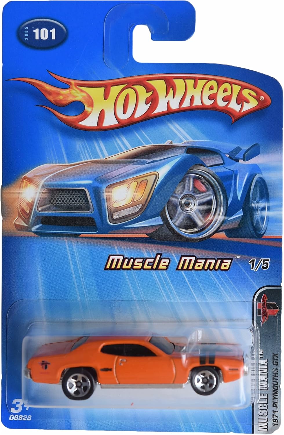 Hot Wheels 1971 Plymouth GTX, Orange, 1:64 Scale Die-Cast Car, Muscle Car, Children