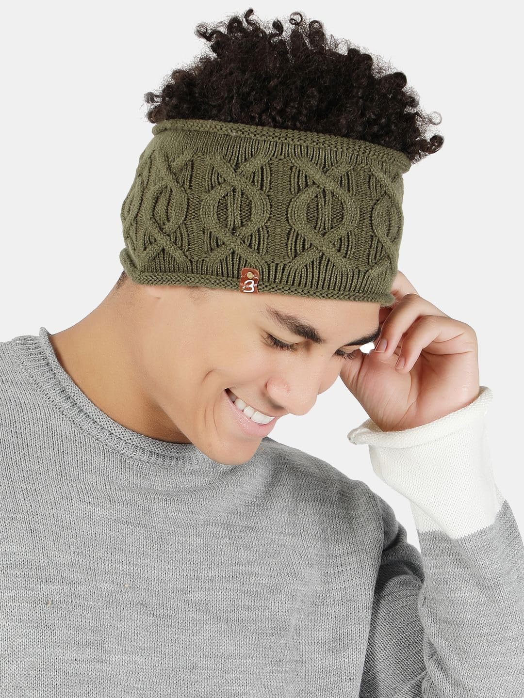 Unisex Knitted Woolen Headband Earwarmer with Fleece Lining | Soft Acrylic Winter Earcover & Earmuff for Men & Women | Stretchable Warm Hairband for Outdoor Sports | Made in India-image-42