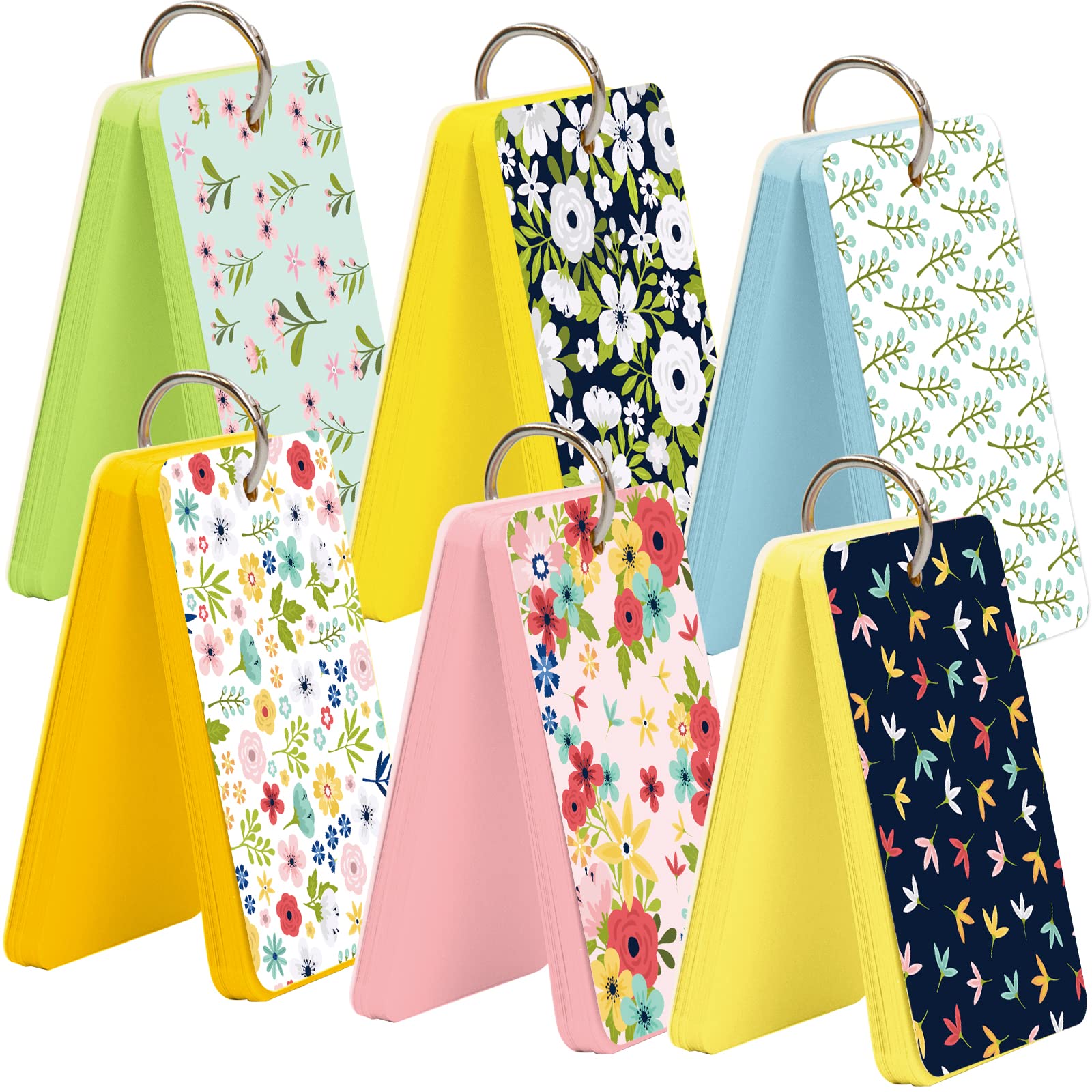 Colored Index Cards Flash Card 3.5x2.2 Inch Study Note Cards with Binder Ring Teachers Supplies for School Office and Home