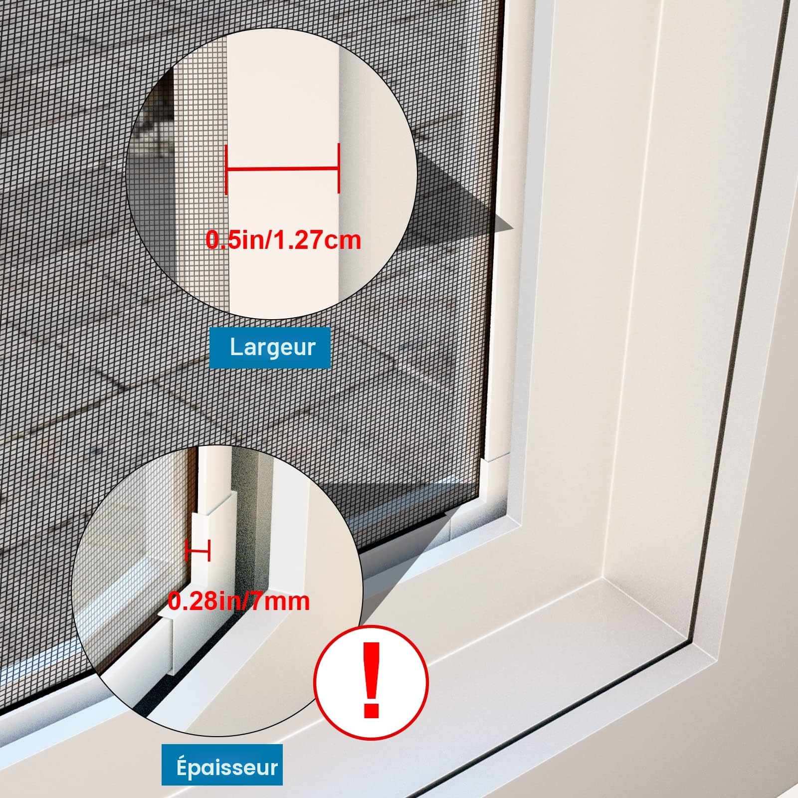 NeatiEase DIY Moustiquaire magnétique aimantée réglable pour fenêtre - Max 100 x 130 cm - Sans perçage, Peut être coupé - Facile à installer（Cadre blanc,toile blanche）