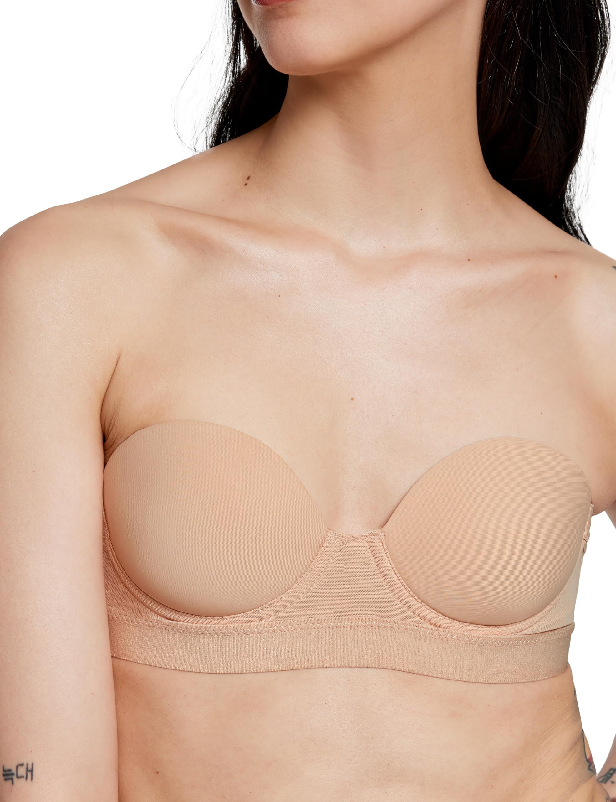 Pepper Bra for AA–B Cups | Strapless Lightly Lined Multiway Underwire Bra for Women with Convertible Straps, Buff, 32AA