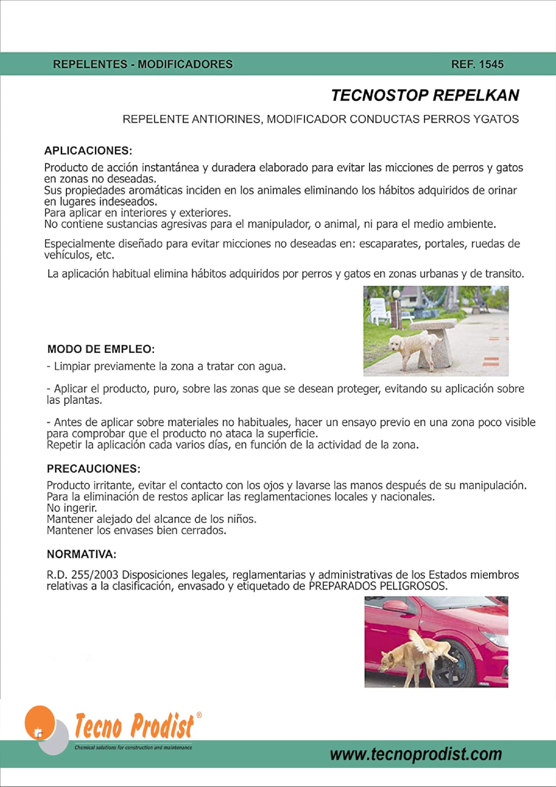 Stop PIPICAN Répulsif Anti-urines (500 ML) modificateur de comportement pour Chiens et Chats, Empêche la miction des Chiens ou Chats sur Les façades et Les trottoirs.