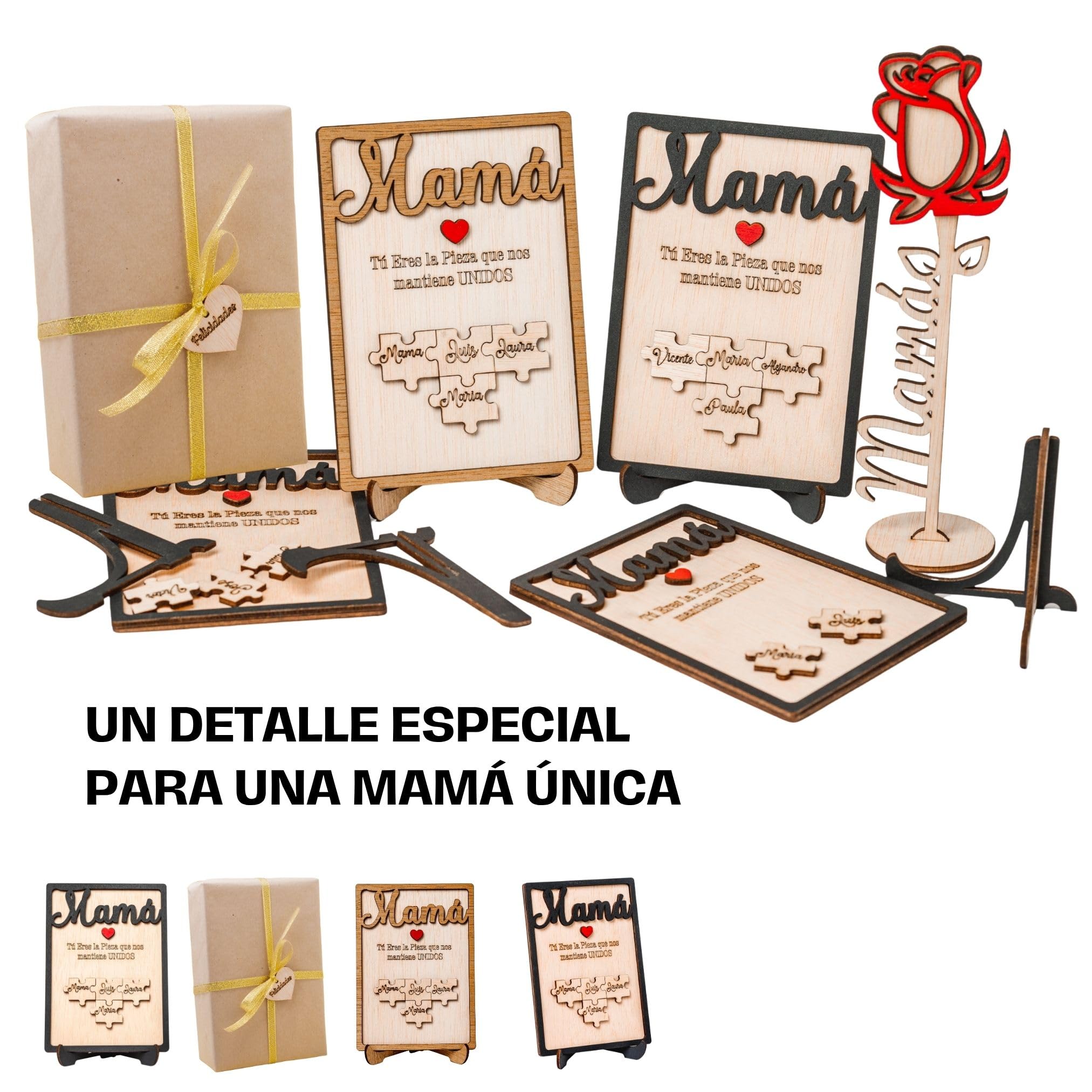 Olesea Día de la Madre – Regalo Dia de la Madre Personalizado – Regalos Personalizados Cuadro Puzzle Nombre – Mujer Original – Regalos Mujer Abuela Mama (Roble) — view 5