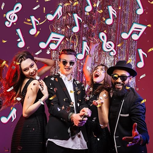 Miniatura 4 de 40 Pieces Music Notes Cutouts Music Party Decorations Musical Notes Silhouette for Music Concert 50's Theme Party Birthday Party Baby Shower School