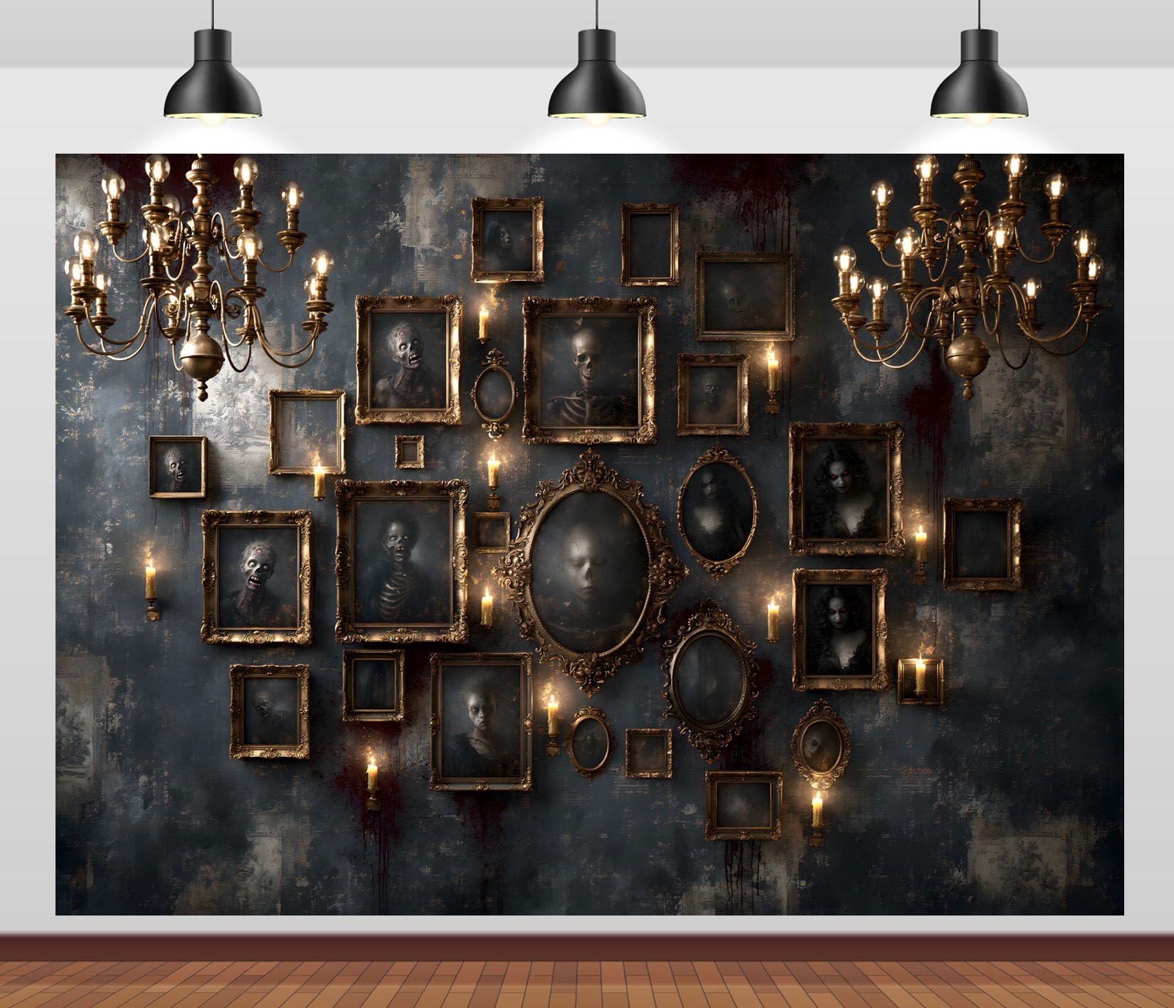 10x8FT (3x2.5m) Galleria Infestata Cornici Vuote Sfondo Fotografico