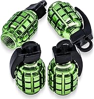 Vista 63 de 6 tapas de vástago de válvula de neumático, tapas de válvula de neumático de acero inoxidable para automóviles, camiones, SUV, motocicletas, Verde
