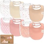 KeaBabies 8-Pack Organic Baby Bibs for Drooling and Teething (Butterflies) | Soft Cotton Bibs for Baby Girl, Boy, Extra Absorbent, Easy to Clean & Put On, Toddler, Newborn, Infant 0-24 Months
