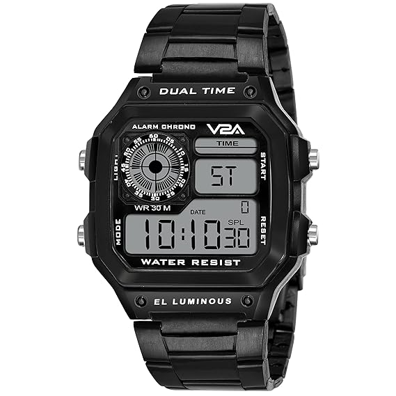 Buy V2A Stainless Steel Small Dial Unisex Multifunction Digital Sports