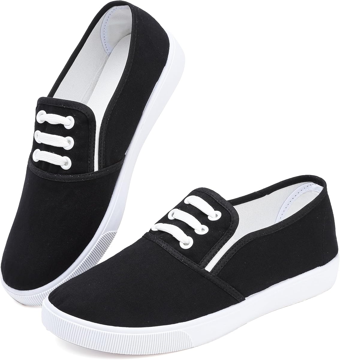 Womens White Canvas Sneakers