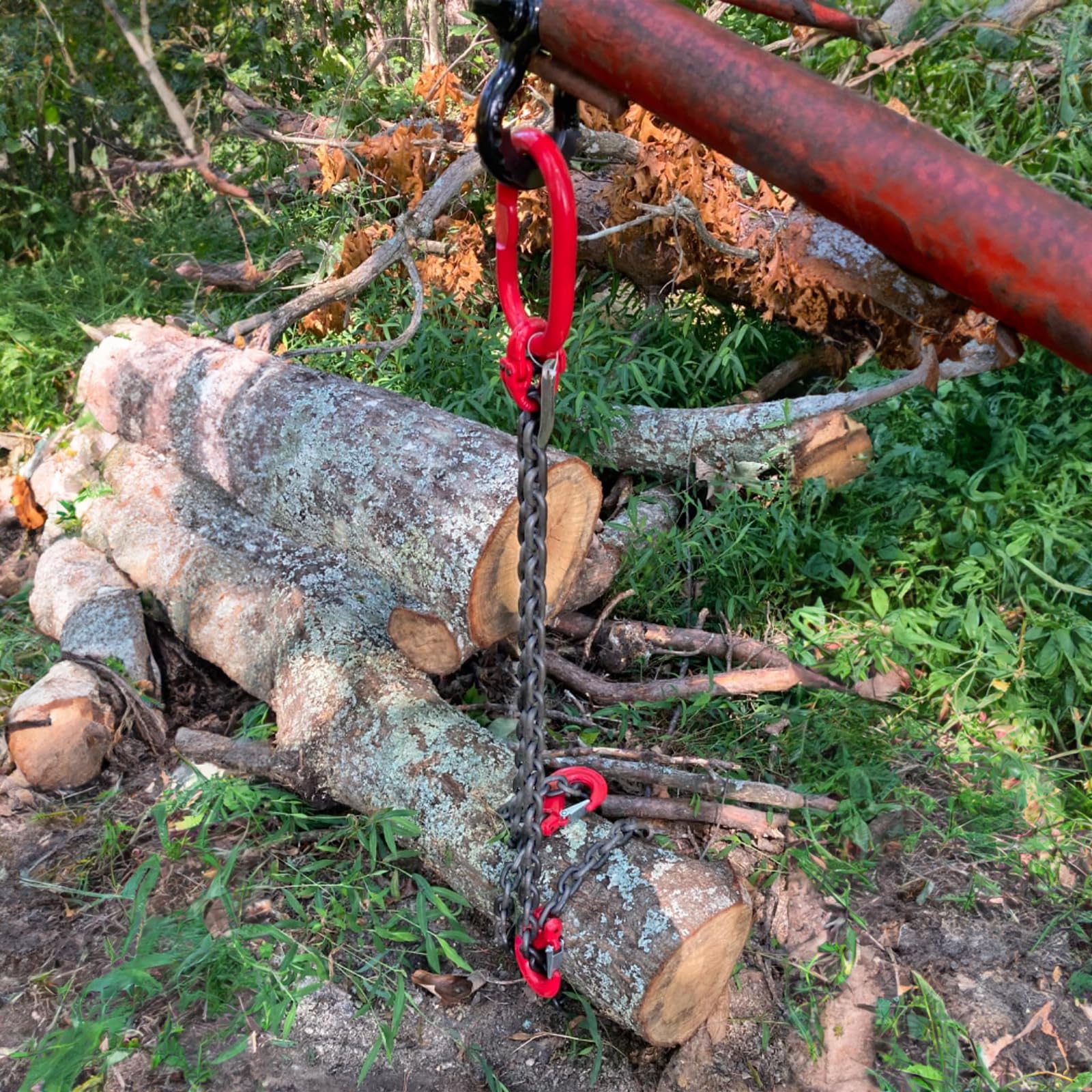 DBREAKS 2-Strang Kettengehänge, 2m 2T Krankette, Forstkette Rückekette, Anschlagketten mit Ø8mm Chokerkette Gabelkopfhaken, G80 Motorhebekette, Hohe Festigkeit Krangehänge